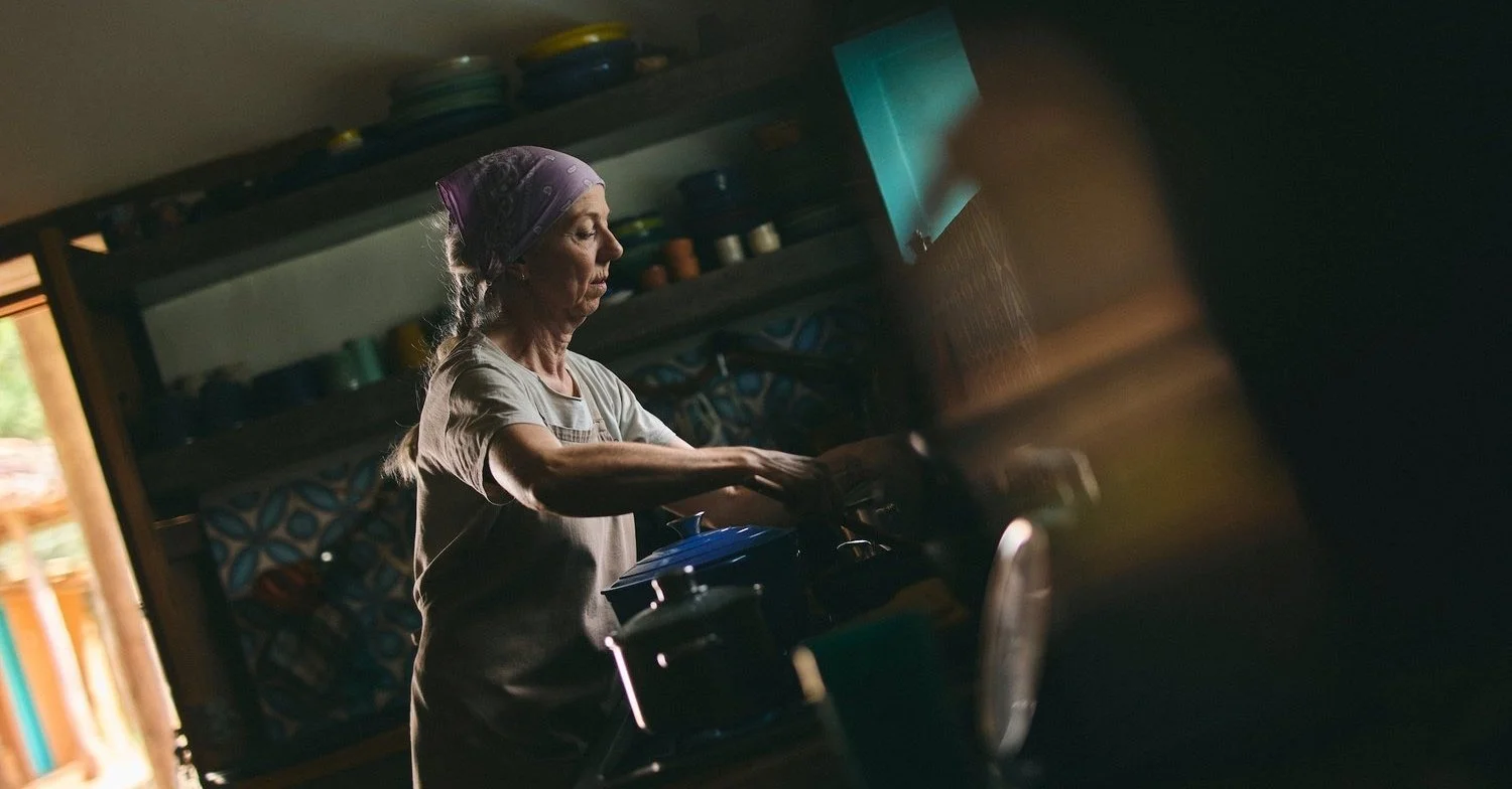 Katja Soechting cooks in the kitchen at Finca San Pedro in Barichara, Colombia.