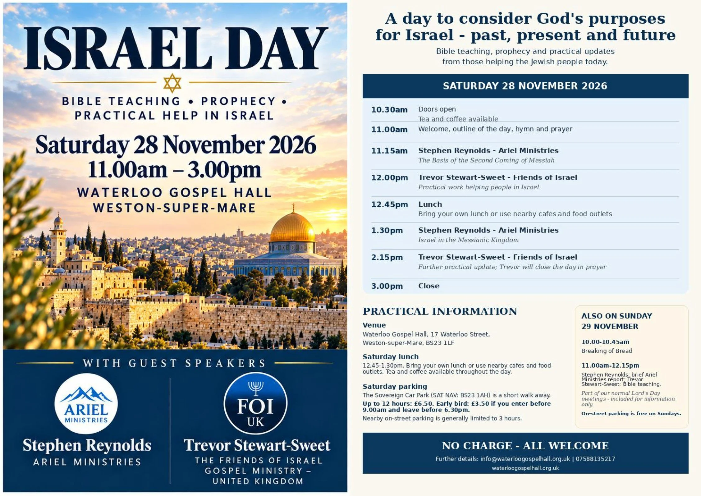 Waterloo Gospel Hall - Israel Day Conference