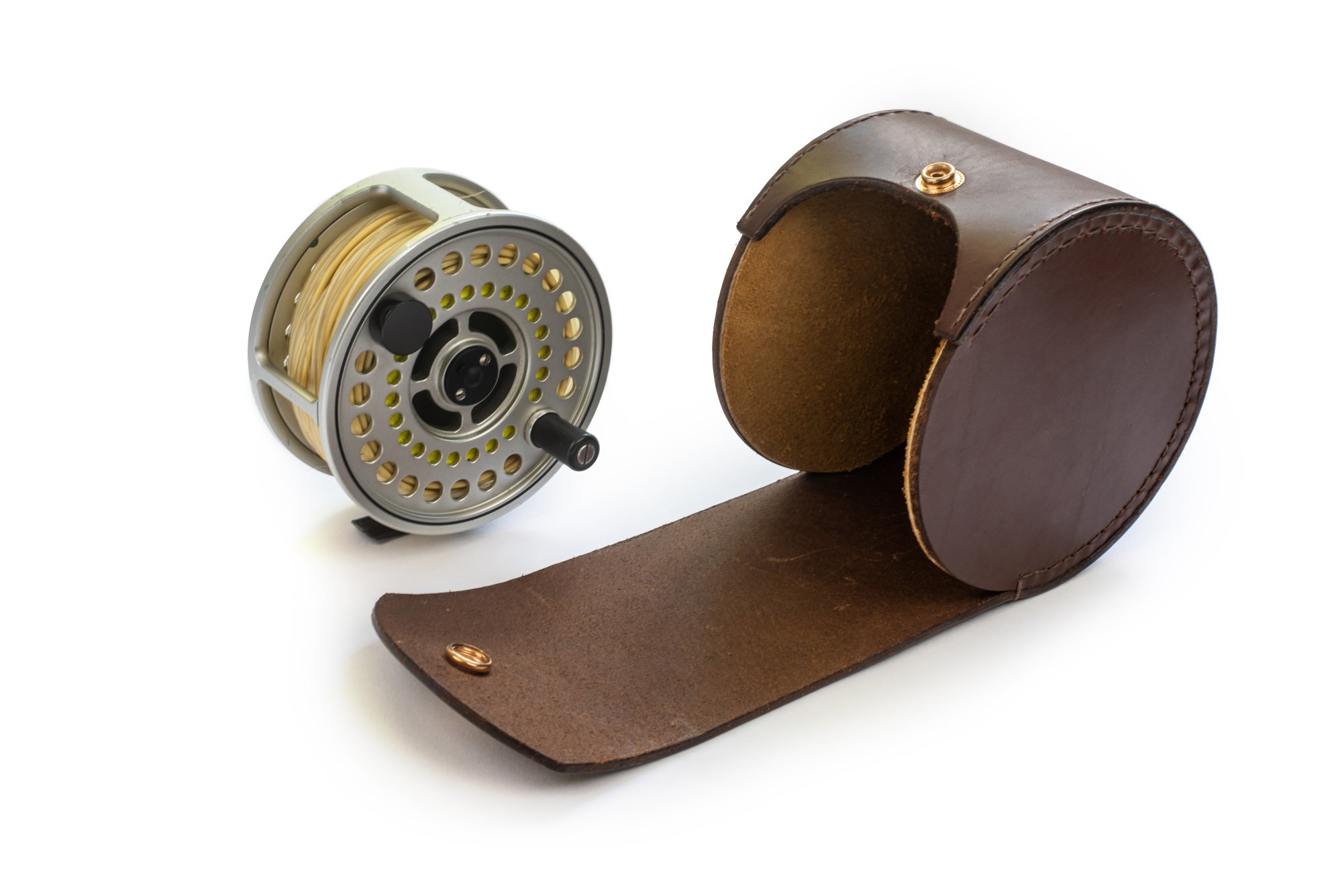Leather Fly Reel Covers — Peche Leather