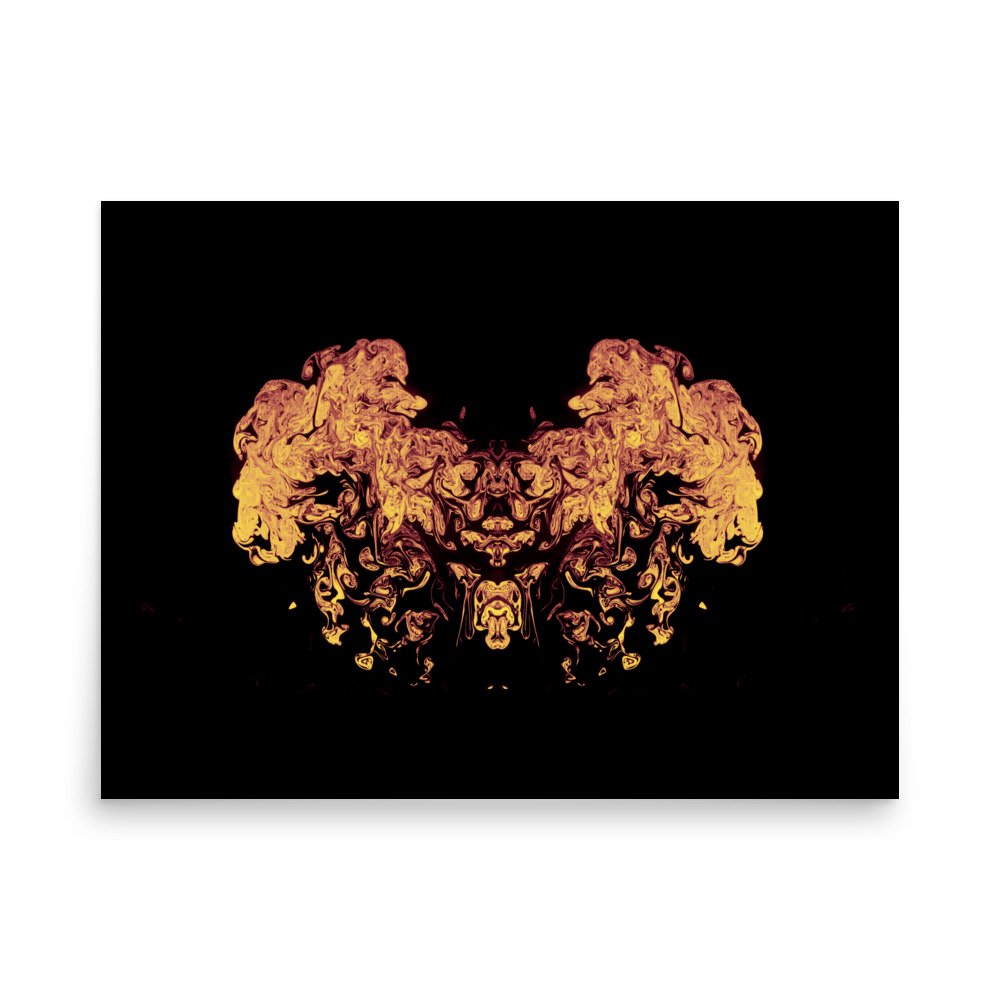 Lions & Llama - Red Yellow | Poster