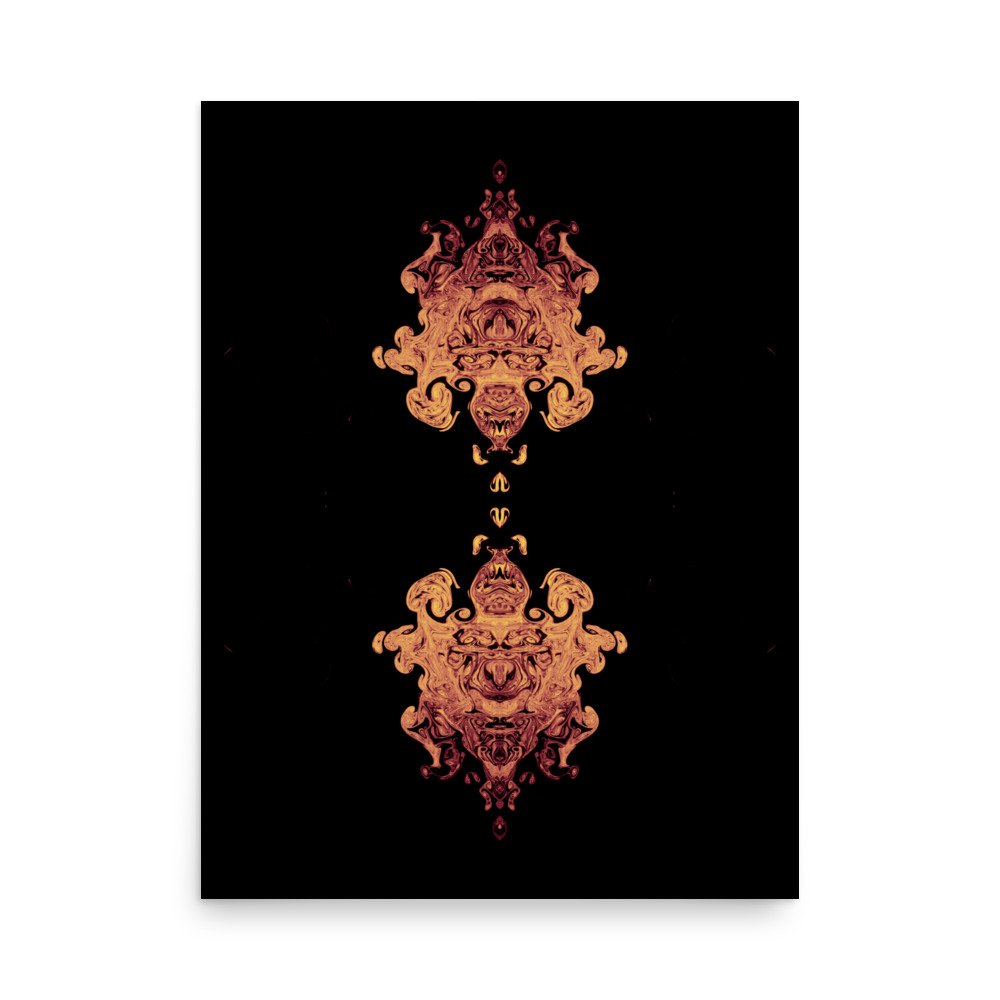 Monkey & Tiger - Red Yellow | Poster