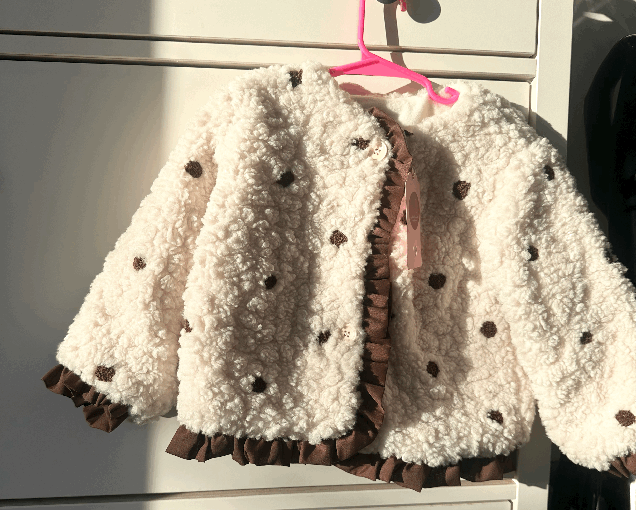 Brown Polka Teddy Jacket