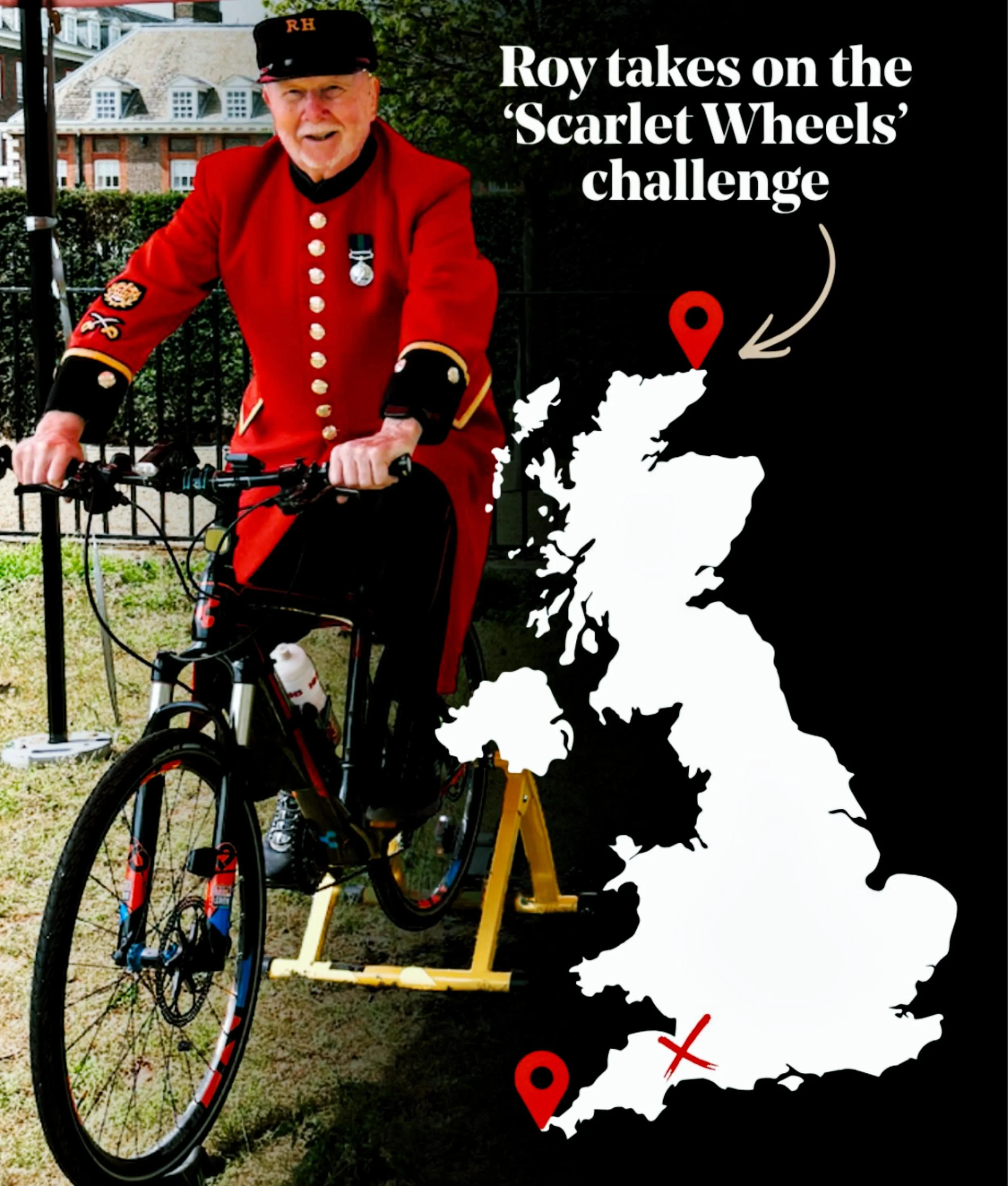 War Horse boost as veteran Chelsea pensioner Roy launches his 1,000-mile Ride for Peace at Windsor Castle