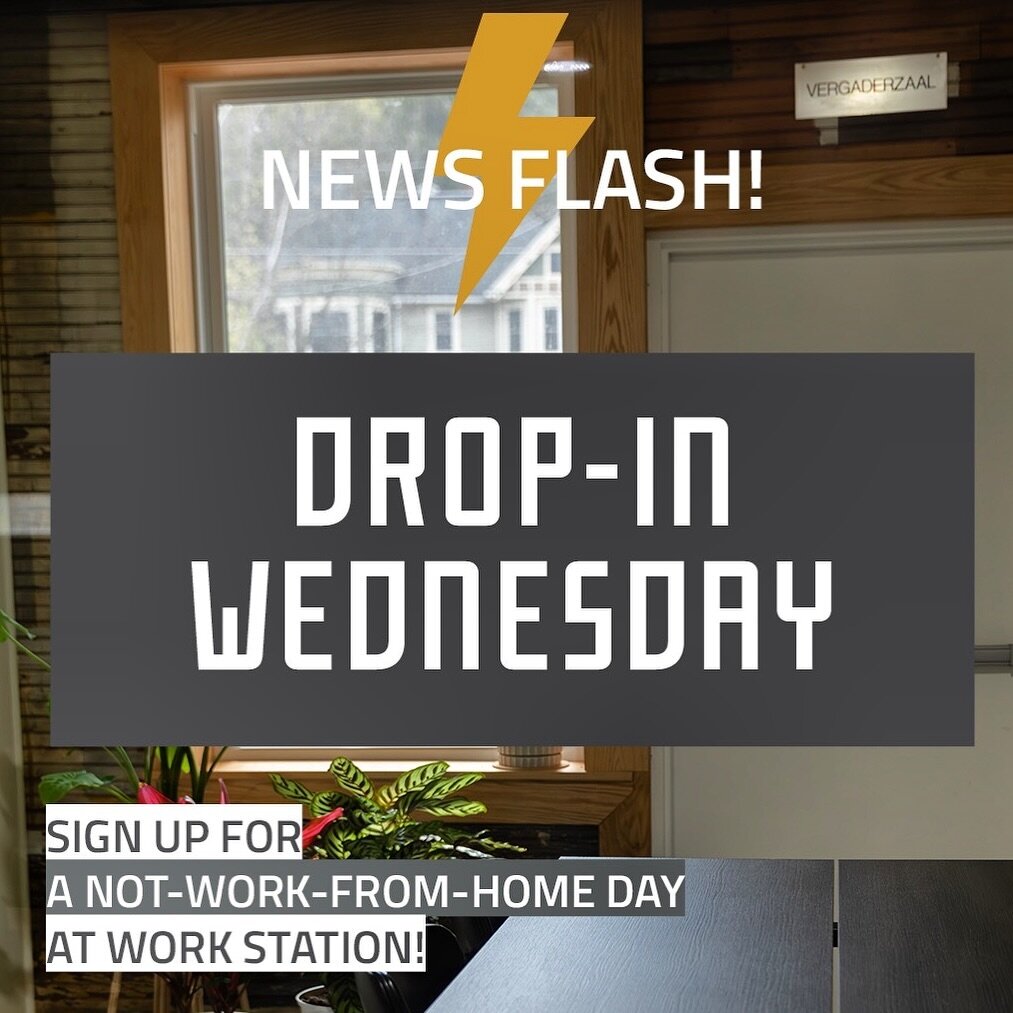 Another drop in Wednesday is coming up! Hang out and get some work done next Wednesday. Free of charge for first-timers.
