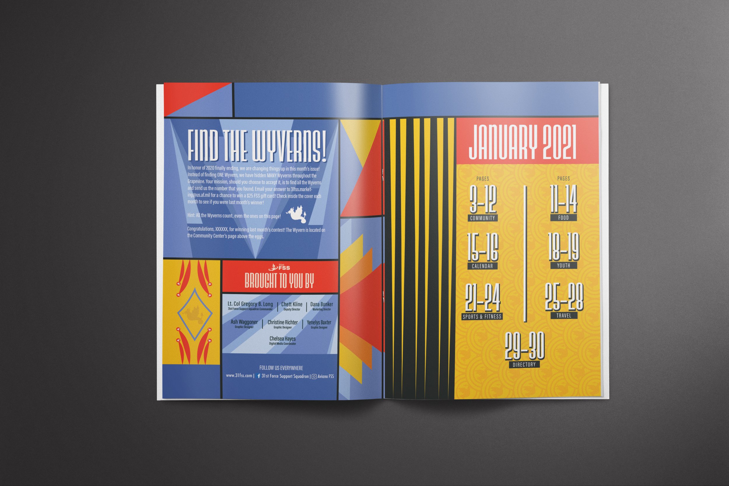 Layouts from the Aviano Air Base Grapevine Magazine