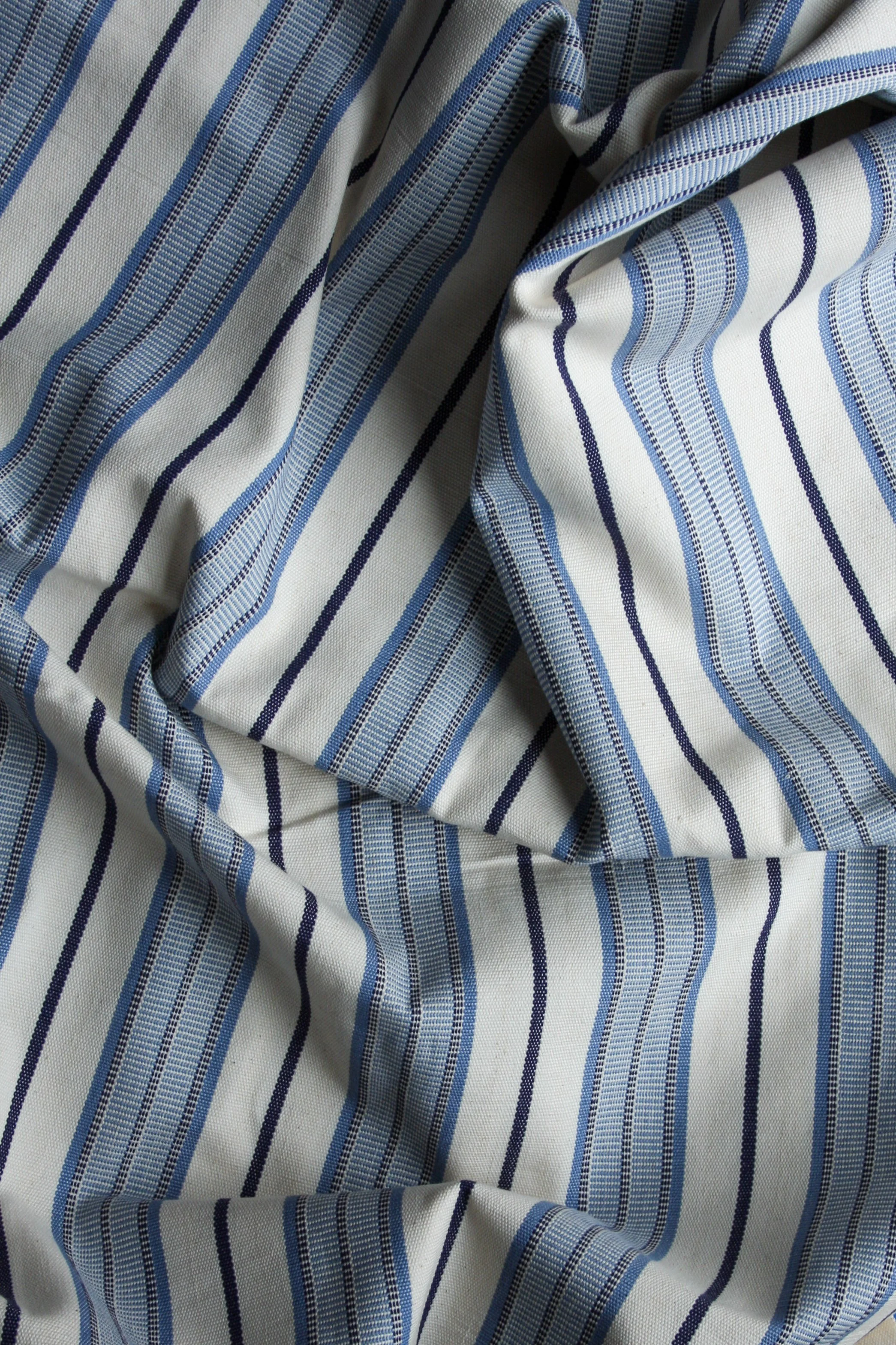 Aura Handwoven Stripe Fabric | Moonlit Current