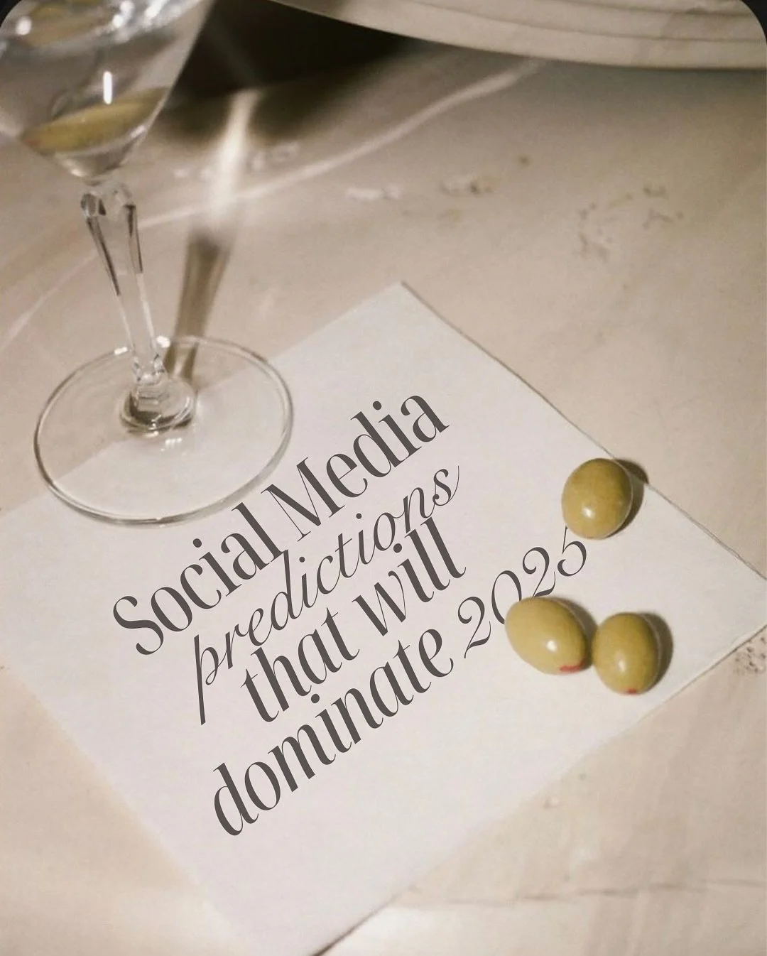 2025 social media predictions 👀🔮

The future of social media is shaping up fast, and it&rsquo;s all about connection, authenticity, and meaningful content. These 5 trends will change the way we create, share, and grow online.

From the rise of pers