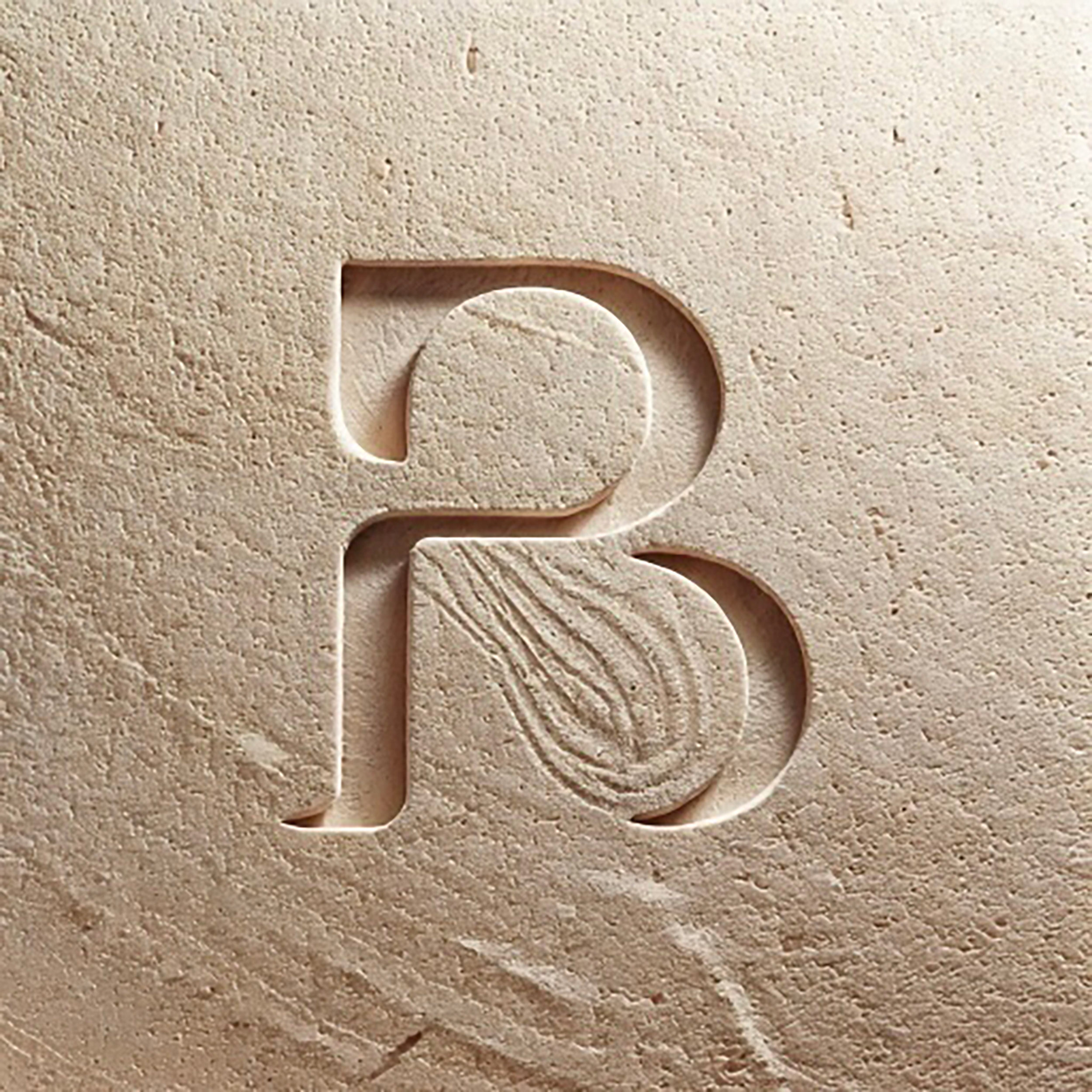 Sandstone with the number '23' carved into it, featuring a textured pattern within the second digit.