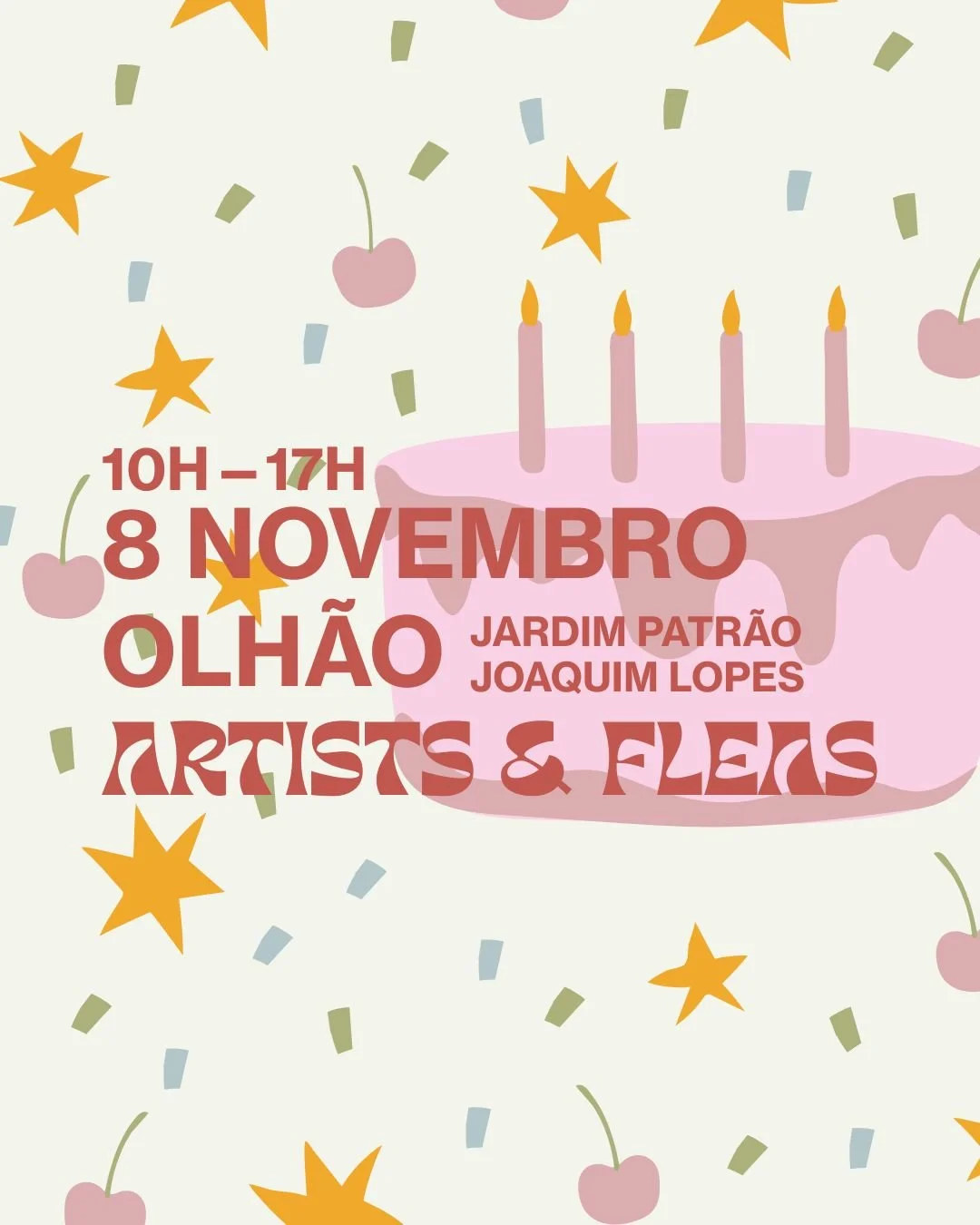ADIADO PARA DIA 8/11

Este novembro fazemos 3 anos de Artists &amp; Fleas e vamos celebrar como deve ser 🪩🥳
Dia 8/11 voltamos a Olh&atilde;o com um market especial cheio de vibes, comes &amp; bebes e m&uacute;sica ao vivo 💃🎶

✿

POSTPONED 8/11

W