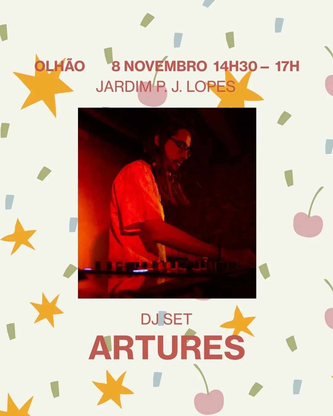 Artures 🌍 

Da latintronica ao afrobeat, da nu-cumbia ao disco-funk, prepara-te para uma viagem musical que mistura ra&iacute;zes folcl&oacute;ricas com eletr&oacute;nica moderna e aquece qualquer pista de dan&ccedil;a 🎶

✿

From latintronica to af