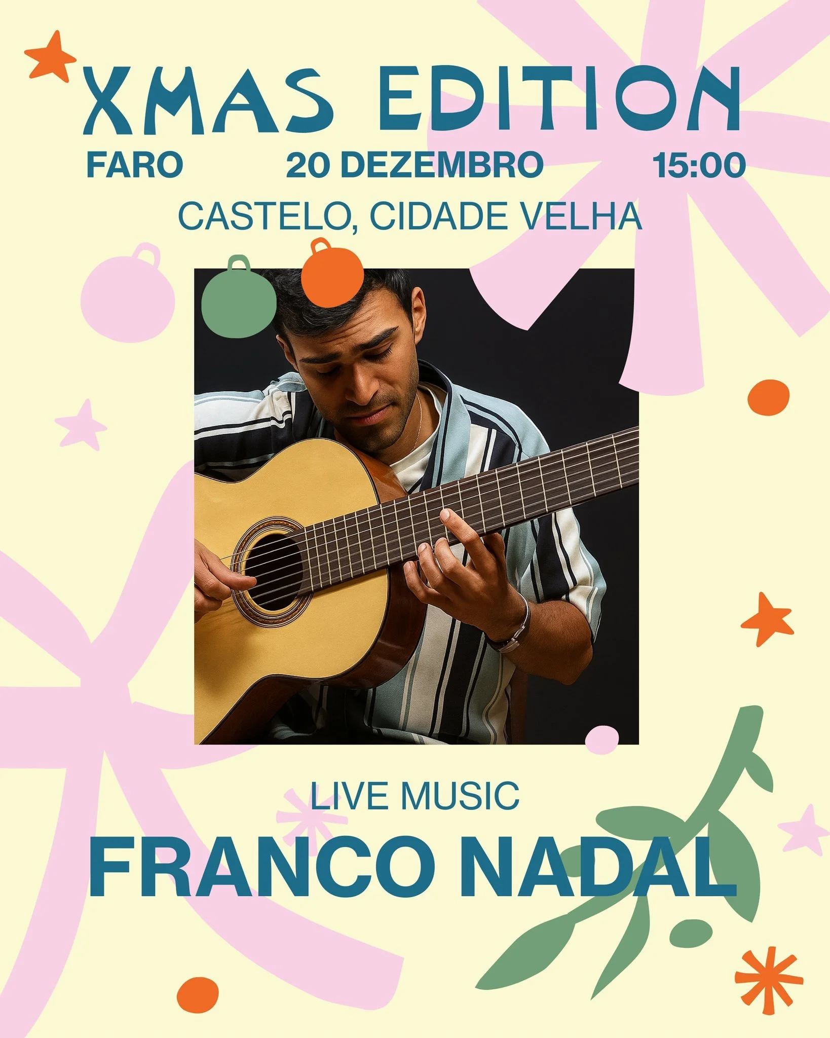 🎼 FRANCO NADAL

@franco.nadal.music &eacute; guitarrista de sete cordas, nascido em Buenos Aires, Argentina, e dedica-se &agrave; m&uacute;sica instrumental como m&uacute;sico solista. O seu repert&oacute;rio abrange ritmos tradicionais da Am&eacute