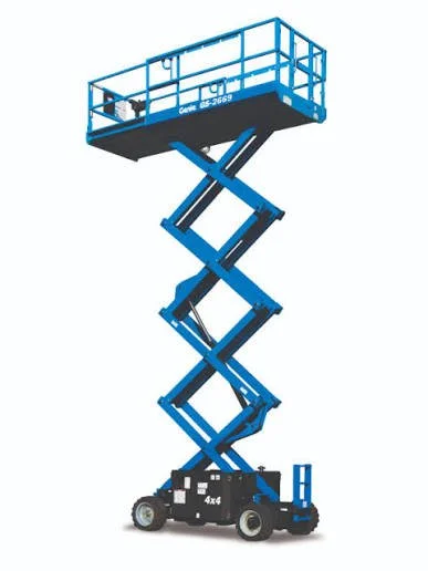 blue Genie scissor lift raised