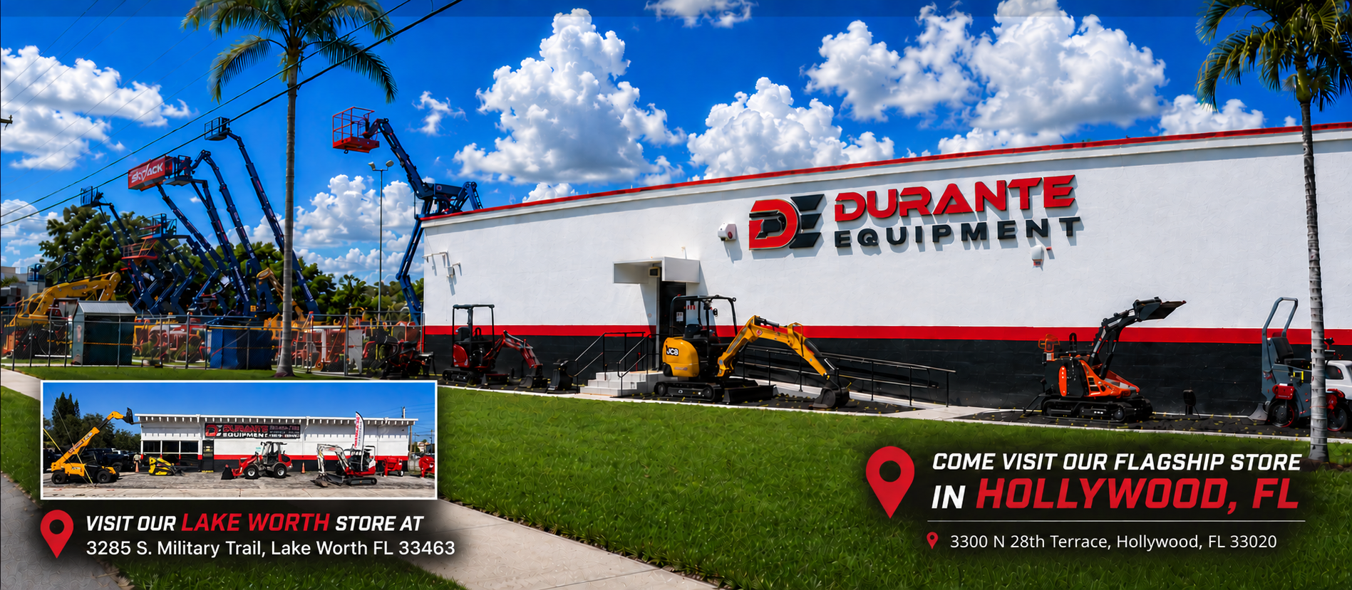 Durante Equipment Hollywood and Lake Worth Locations