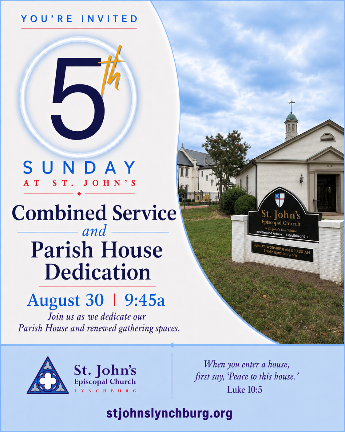 Parish House Dedication August 30, 2026