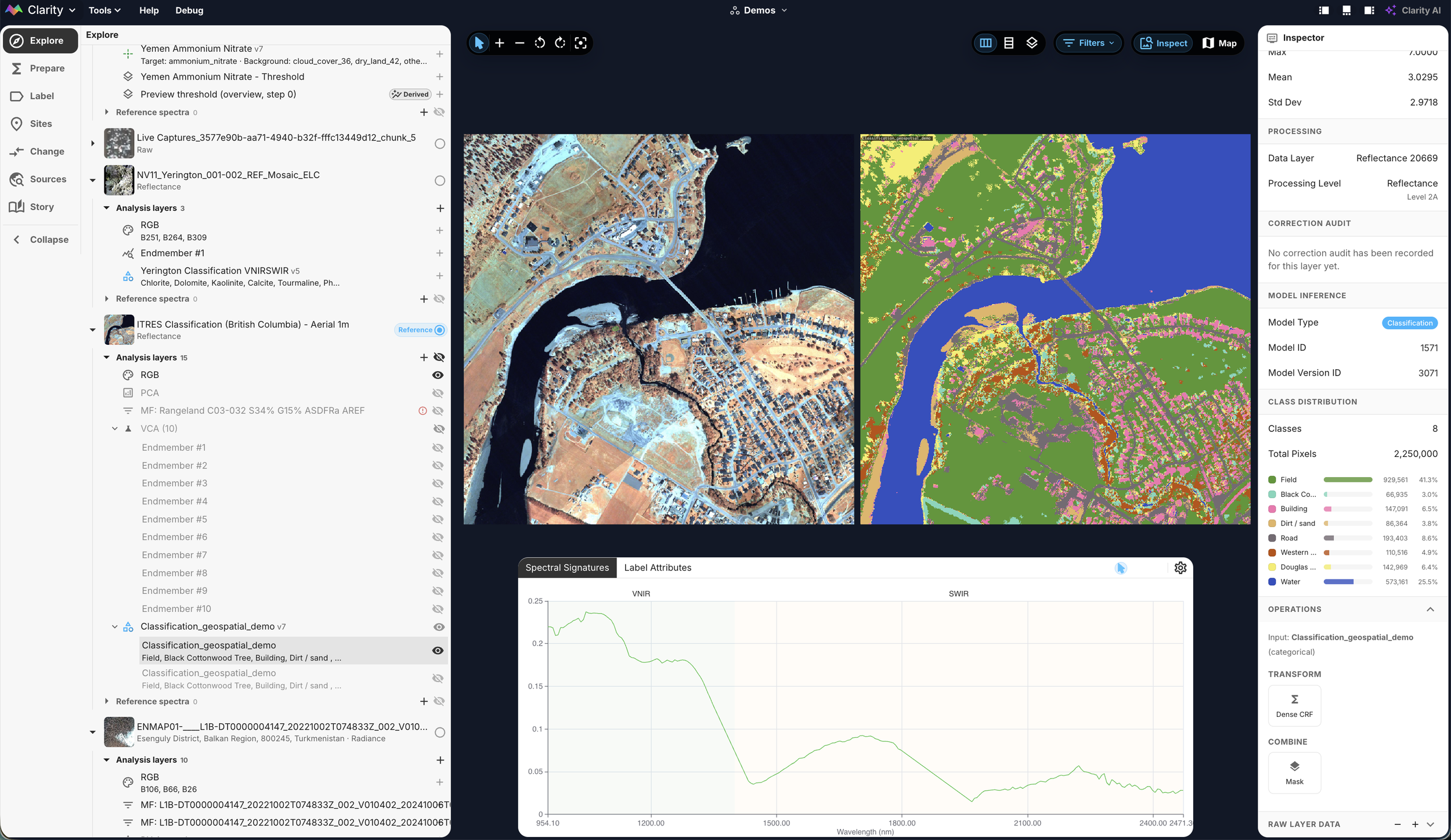 Metaspectral Clarity AI Platform UI