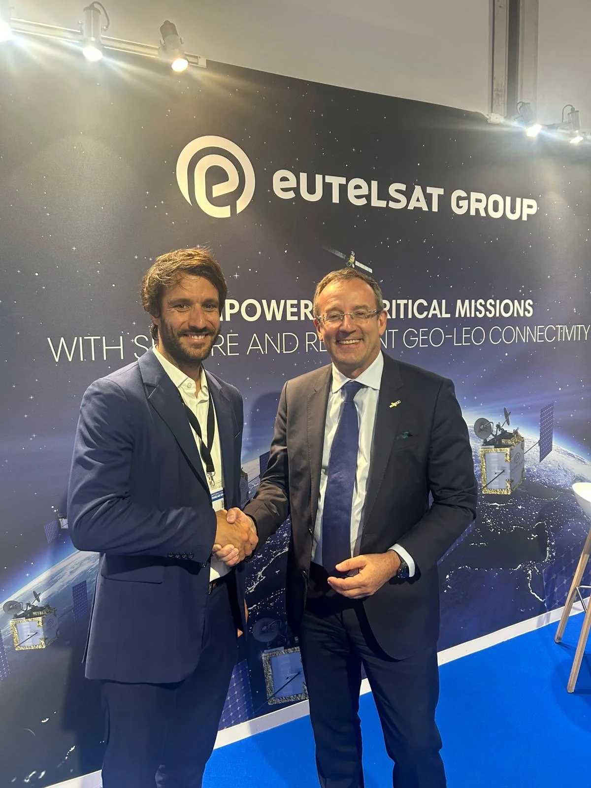 Pierre Bertrand (Skynopy) and Jean-François Falacher (Eutelsat)