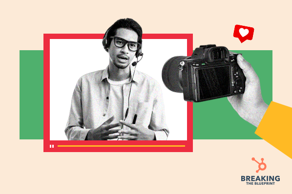 A Youtuber filming a video