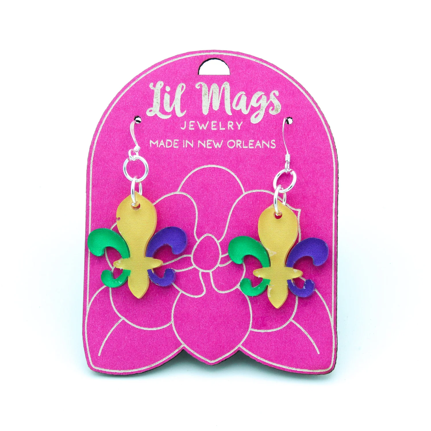 Mardi Gras Fleur-de-Lis Earrings — Lil Mags Jewelry