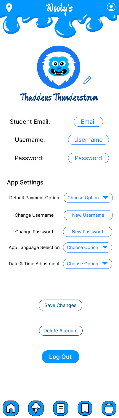 User Profile / Settings Page