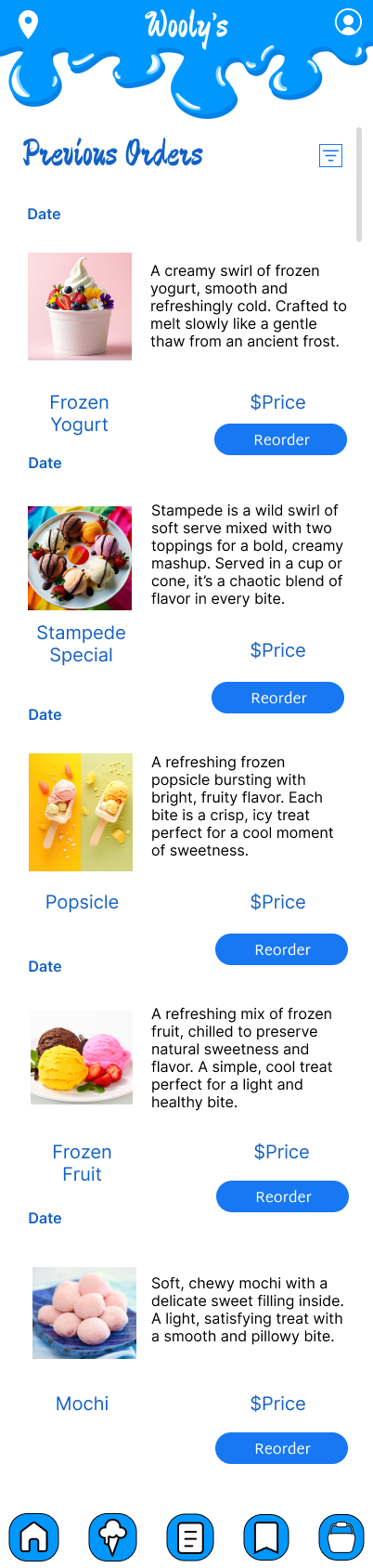 Previous Order Page