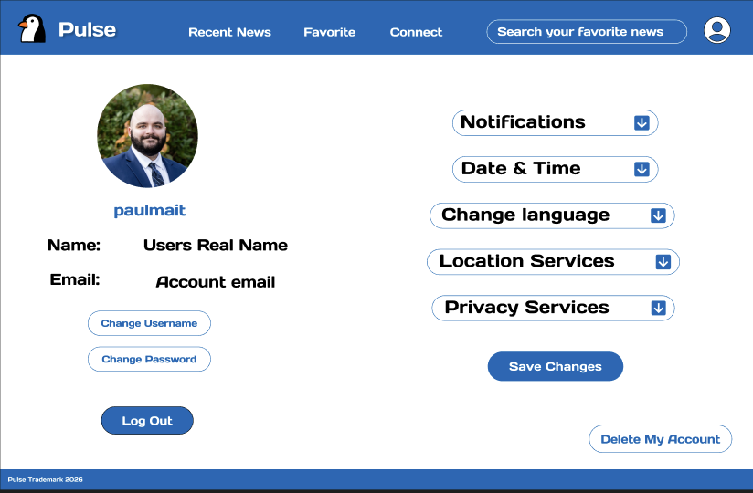 User Profile & Settings Page