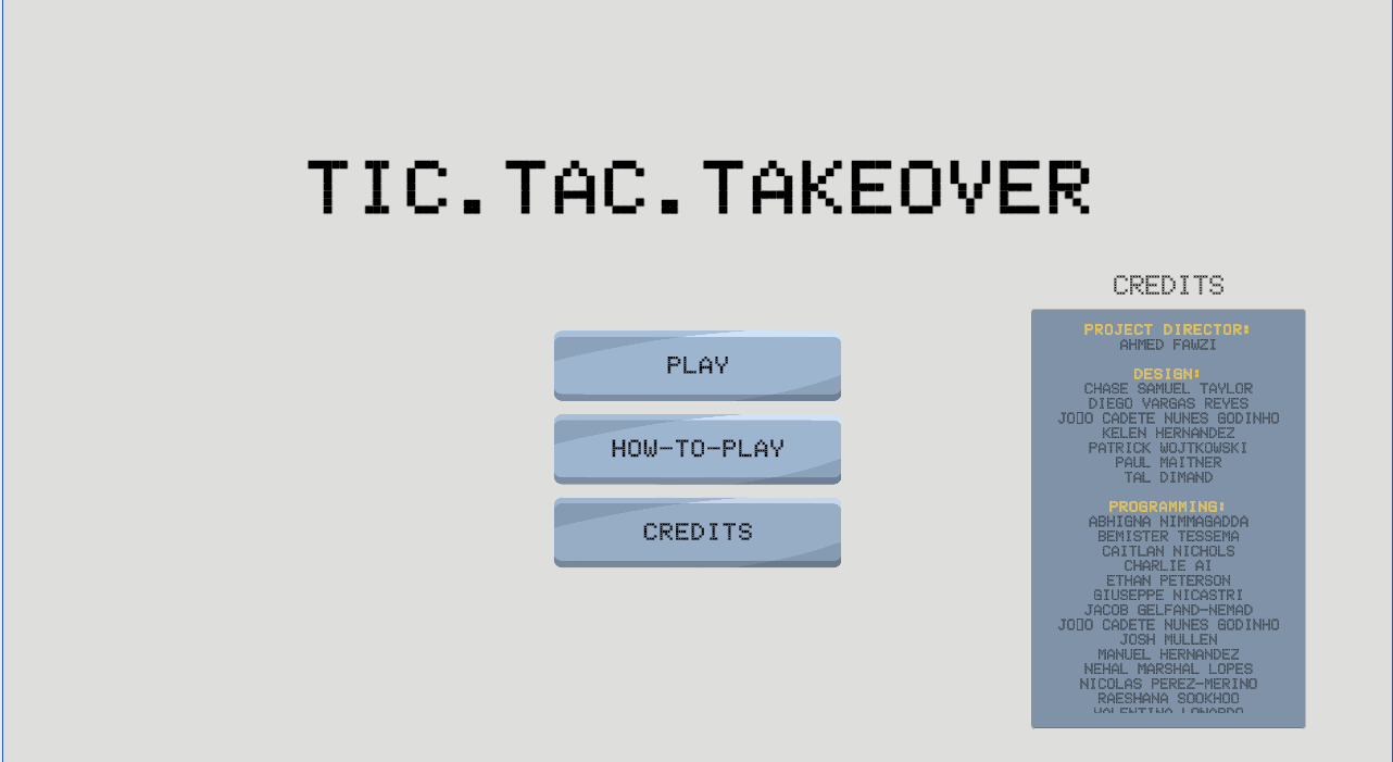 Title Screen w/ Credits pop-up