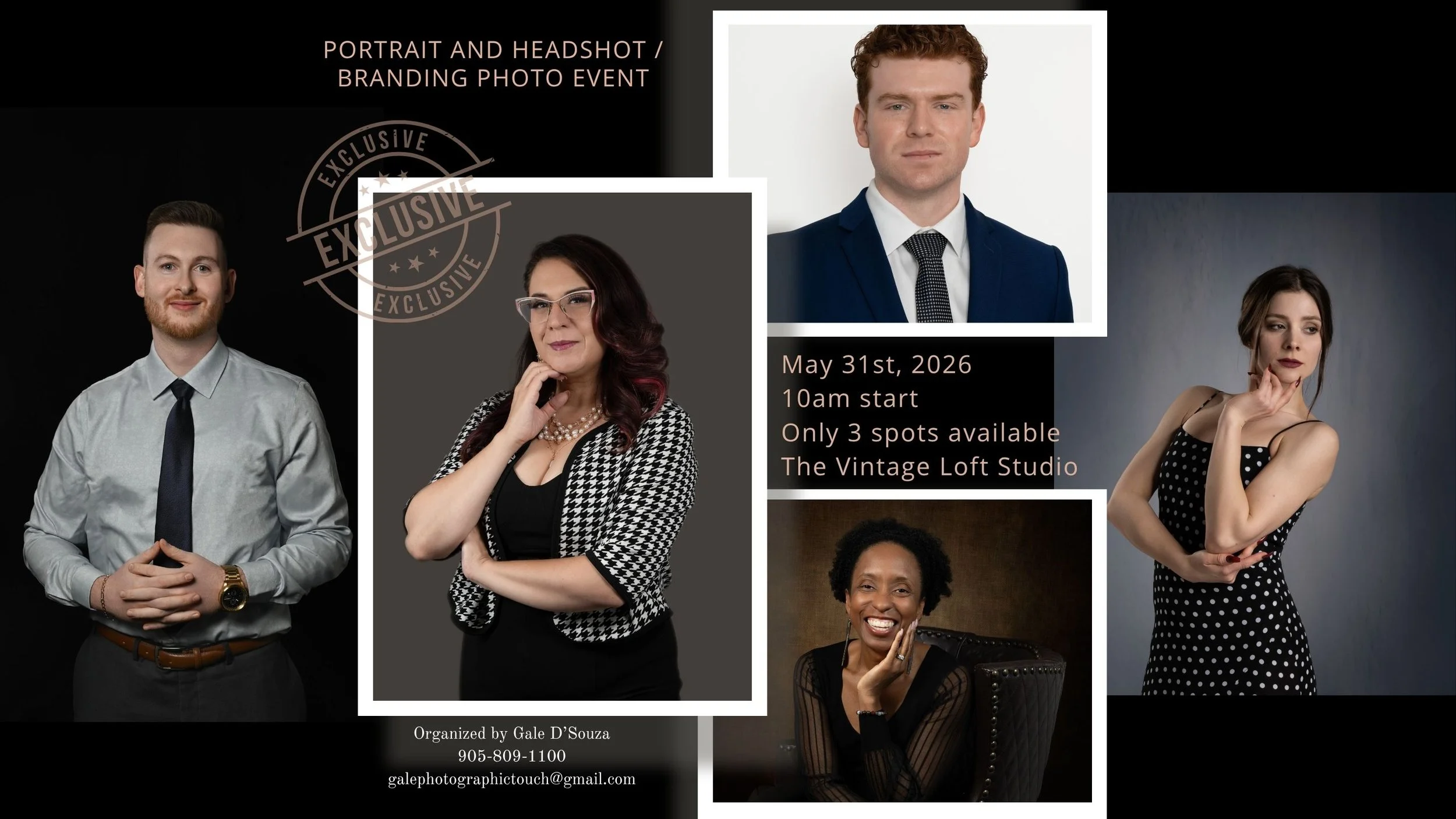 Spring is the perfect time to refresh your image - I&rsquo;m hosting an exclusive Portrait, Headshot &amp; Branding Event on May 31st at the beautiful @thevintageloftstudio in Whitby, and only 3 sessions remain available.
Available times:
✨ 10:10 AM
