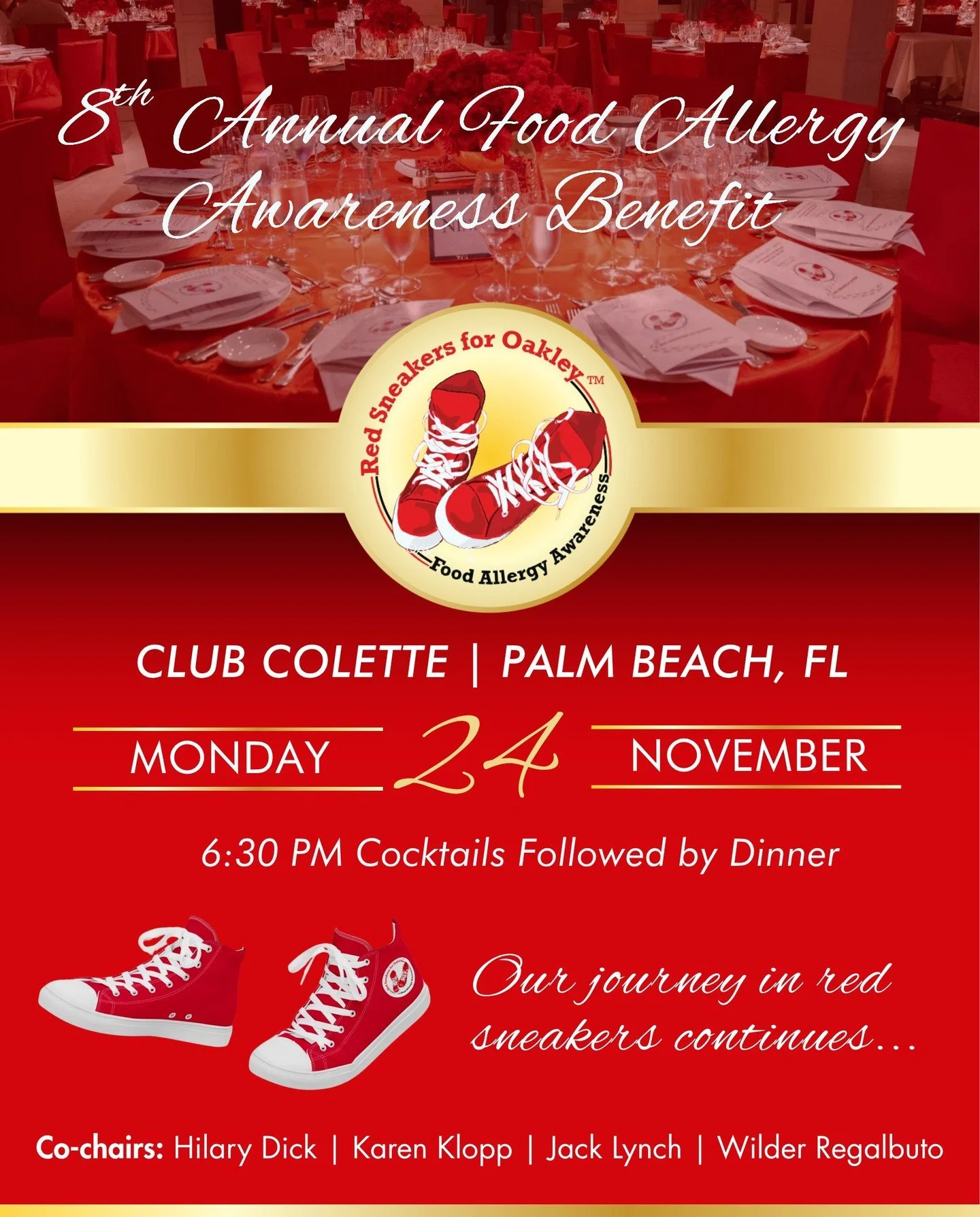 We welcome you to join us at our 8th Annual Food Allergy Awareness Benefit on Nov 24th in Palm Beach ❤️ Every ticket and every donation helps us protect lives and raise awareness for food allergy education.

Tickets and sponsorships are available at 