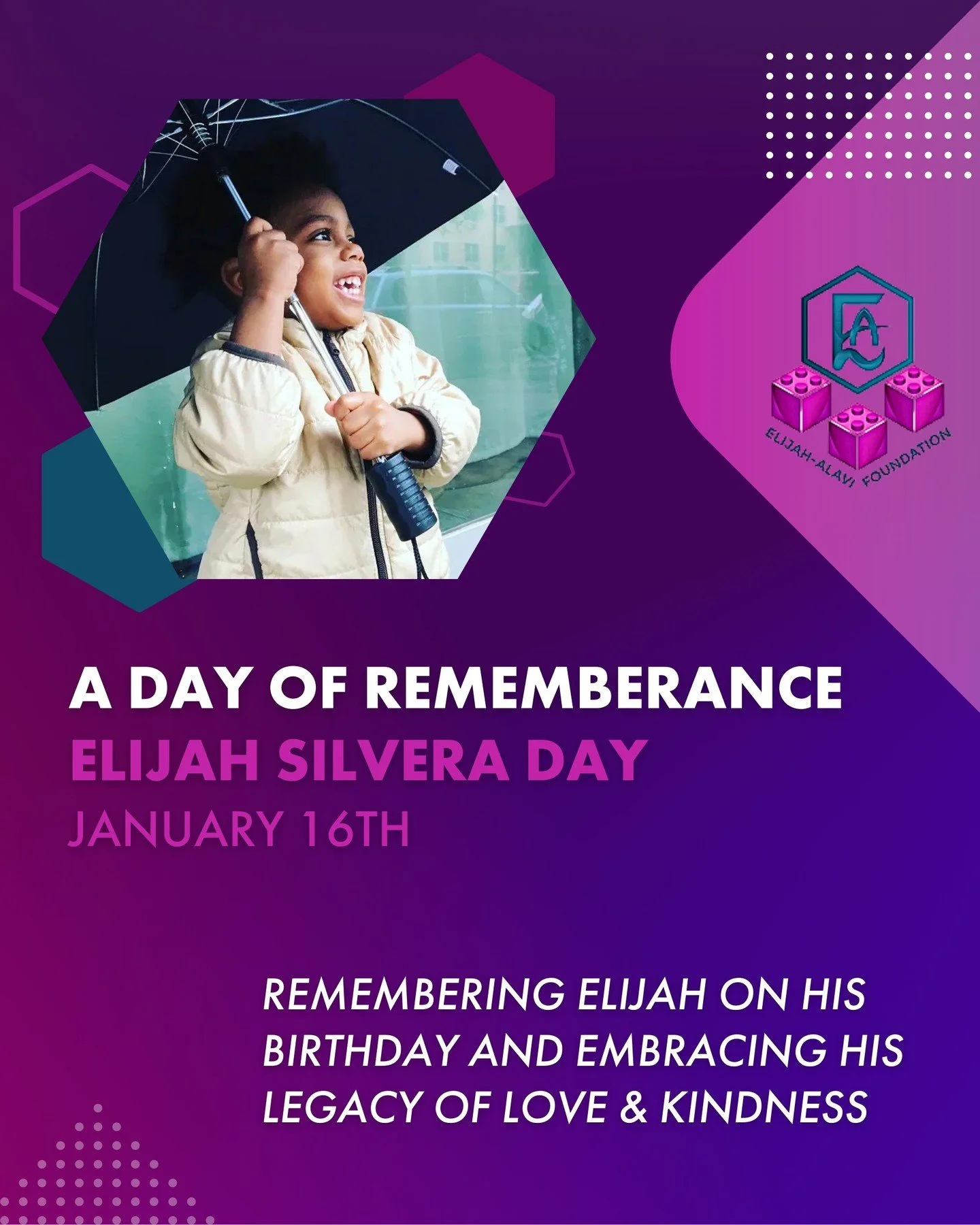 Today, we pause to honor the beautiful life and memory of Elijah-Alavi Silvera as we celebrate his birthday in heaven 😇💜 Elijah&rsquo;s life was a bright light, tragically extinguished by a preventable food allergy reaction after being exposed to a
