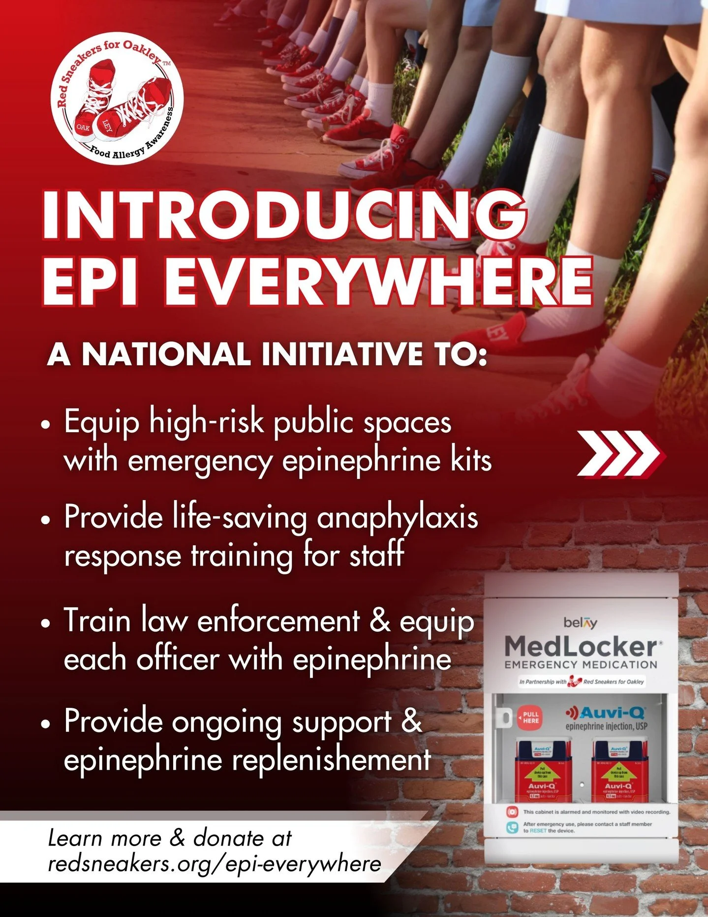 Every year, lives are lost to anaphylaxis &mdash; often because epinephrine isn&rsquo;t available when it&rsquo;s needed most, or because the people nearby haven&rsquo;t been trained to recognize the signs and respond quickly.

We can change that.

E