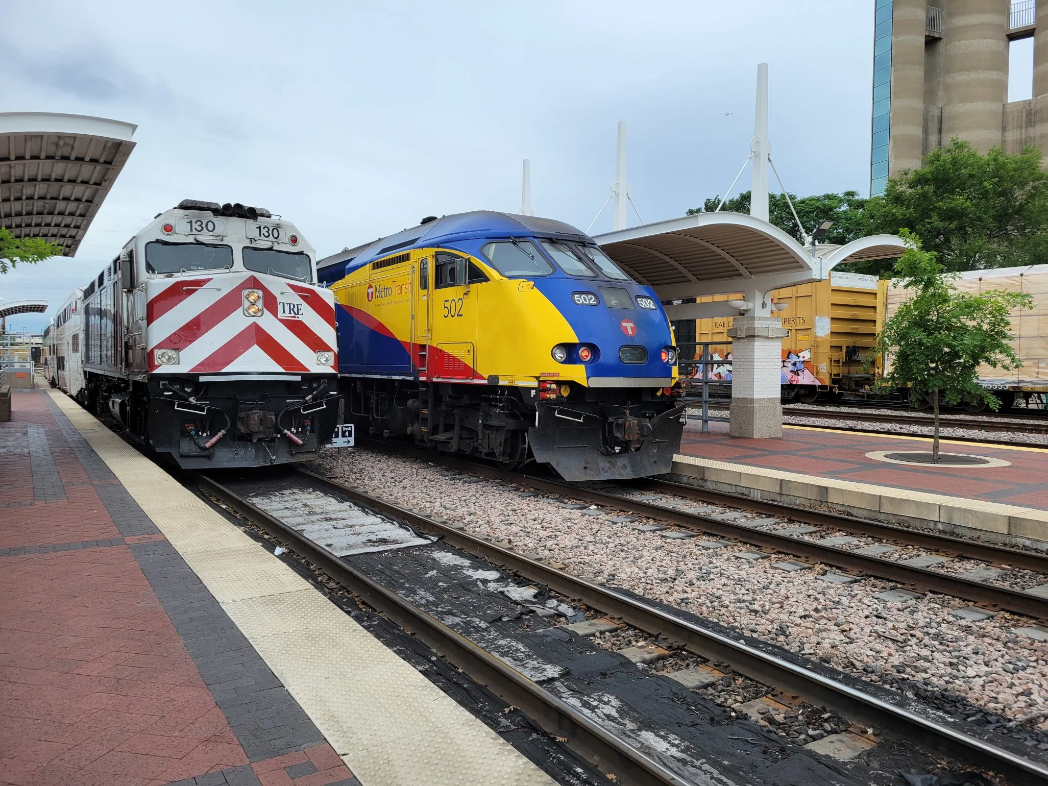 Visitor to the Trinity Railway Express in Dallas