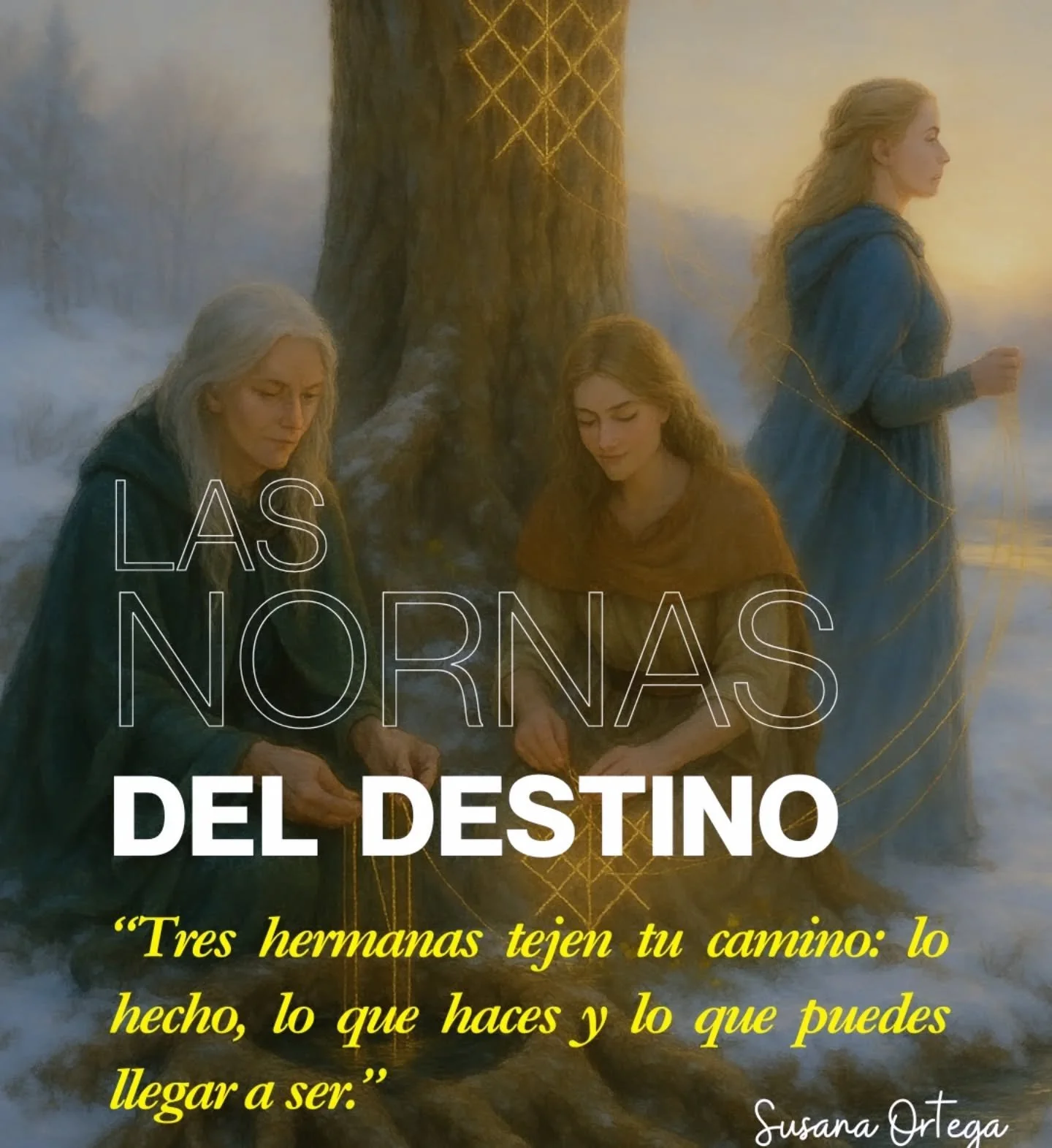 El destino se teje.🧶
Y en estos d&iacute;as previos al solsticio de invierno cuando dl mundo parece suspenderse, las antiguas Nornas vuelven a recordarnos su sabidur&iacute;a.

Urd, la que guarda la memoria del pasado, remueve las aguas profundas de