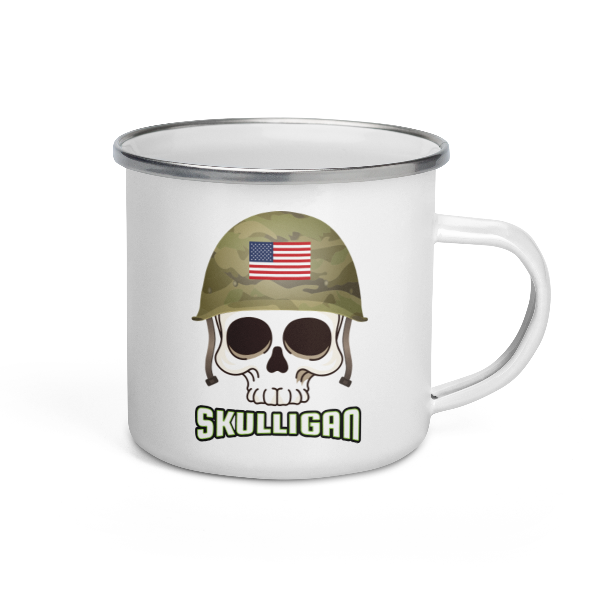 Troops and Veterans Support Enamel Mug