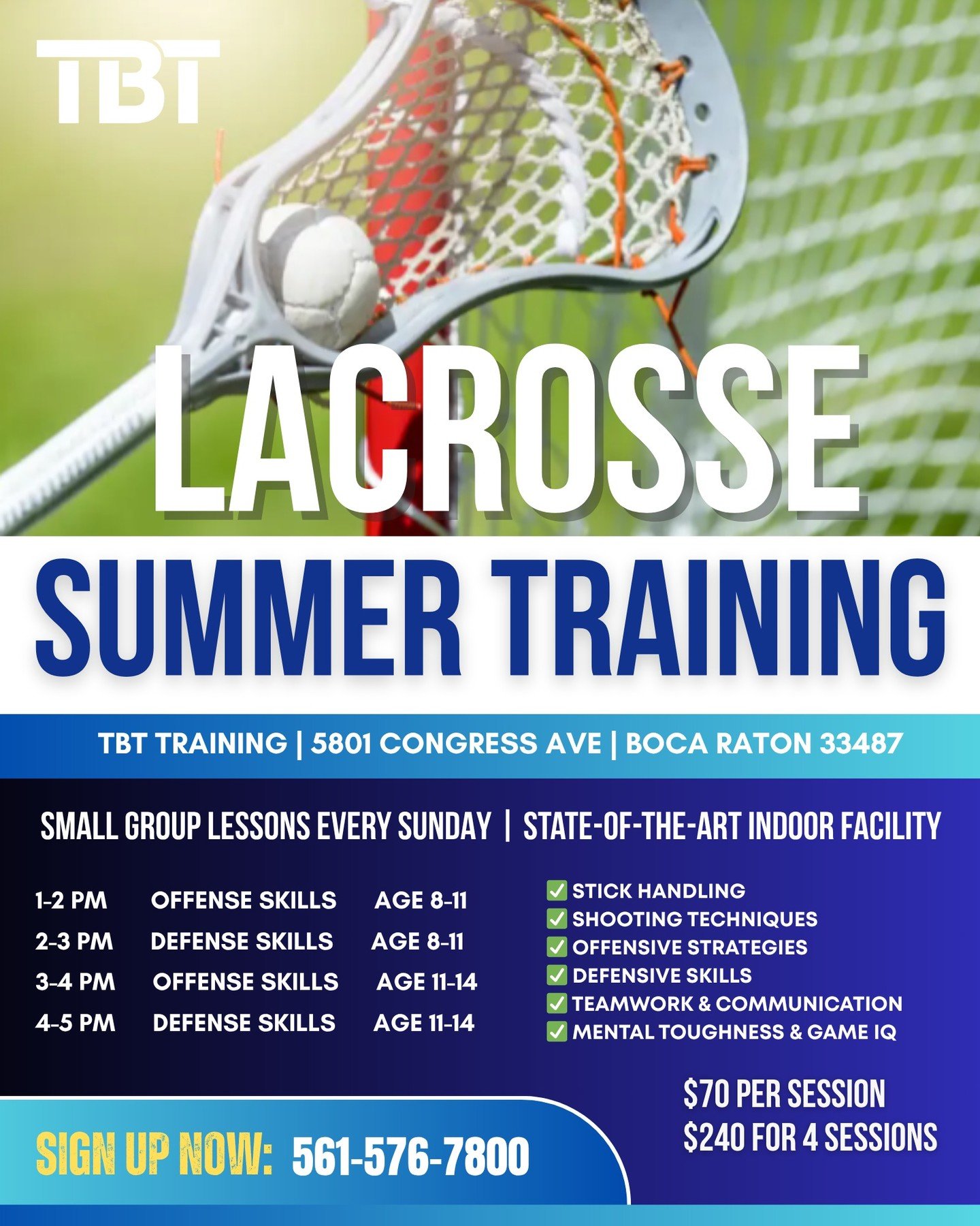 🥍LEVEL UP YOUR LACROSSE THIS SUMMER 🥍 

Join Saint Andrew's Lacrosse Captain Logan Weiss every Sunday for small group lessons in our state-of-the-art indoor facility:

➡️1PM: Offense Skills (Age 8-11)
➡️2PM: Defense Skills (Age 8-11)
➡️3PM: Offense