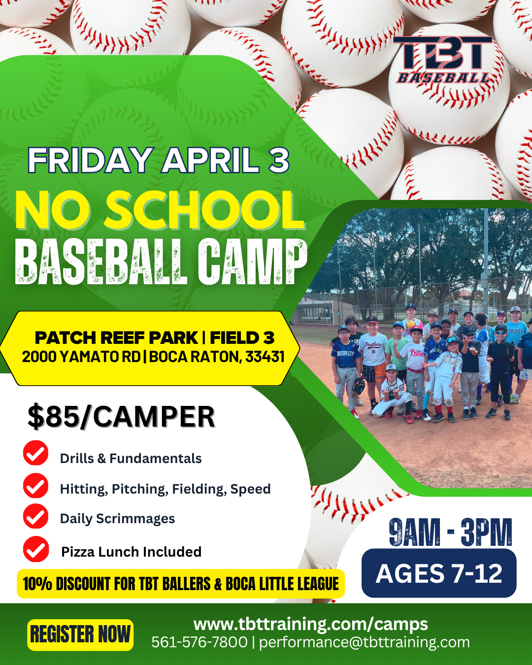 April 3 Baseball Camp