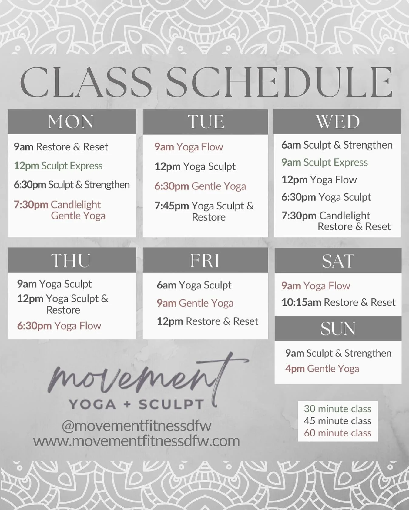 ✨Variety is the vibe.✨
From strength-building sculpt to soul-soothing restorative classes, we&rsquo;re here for your strong days, soft days, and everything in between.

Our weekly lineup offers a variety of yoga, sculpt, and feel-good movement for ev