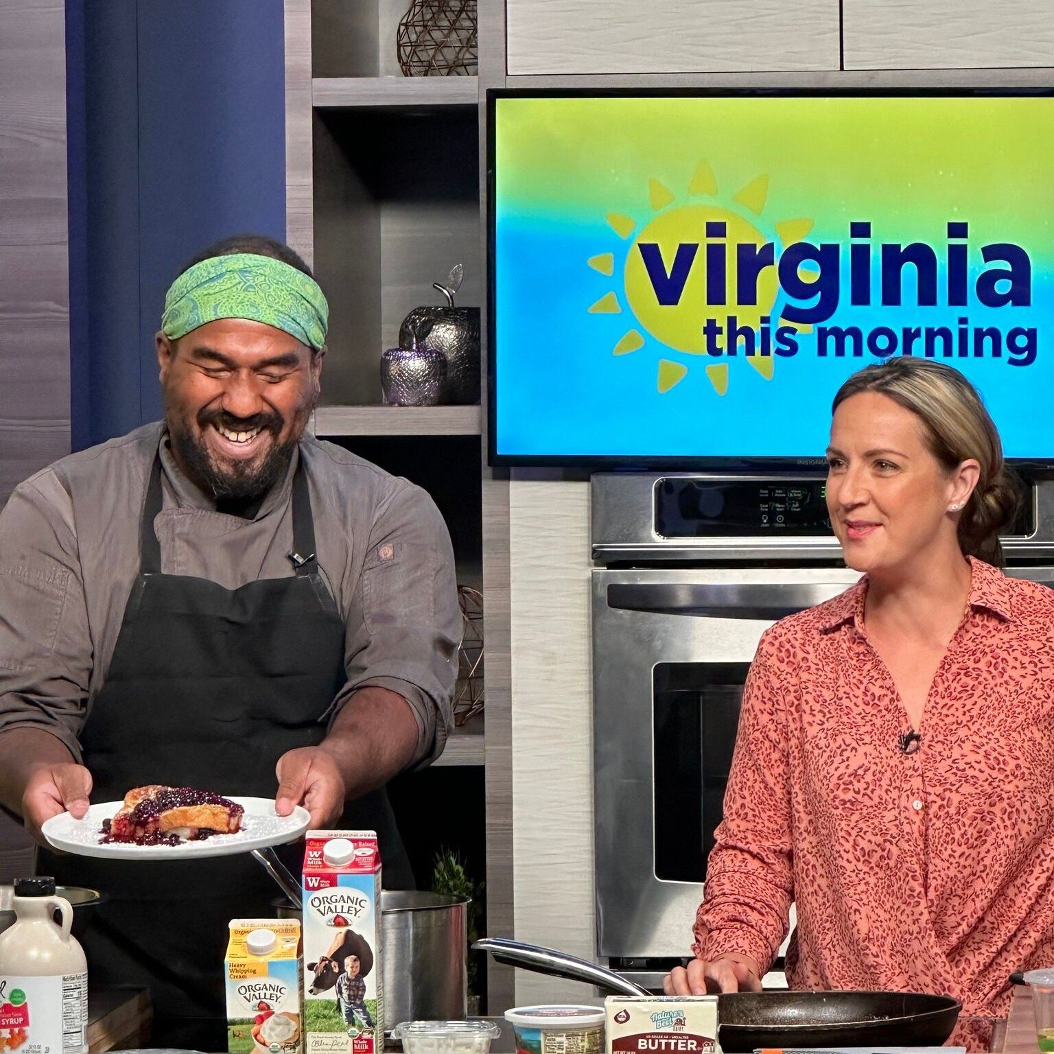 We had an awesome time @virginiathismorning today! 🌞 Executive Chef Xavier made an amazing french toast with berry compote and whipped vanilla goat cheese spread. Stay tuned for the recipe and a chance to grab the french toast in the store to eat! 
