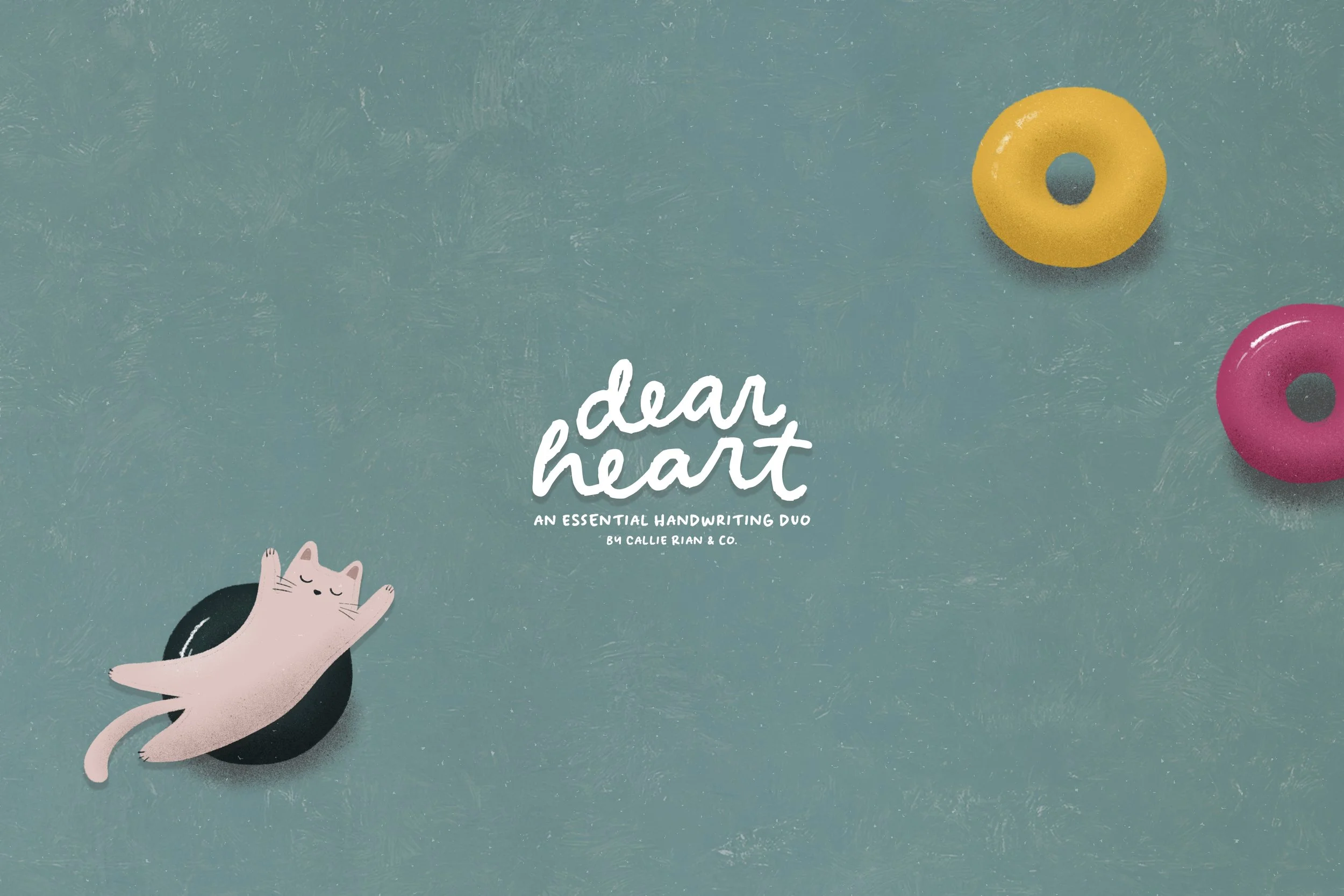 Dear Heart Handwritten Font Duo + Illustrations