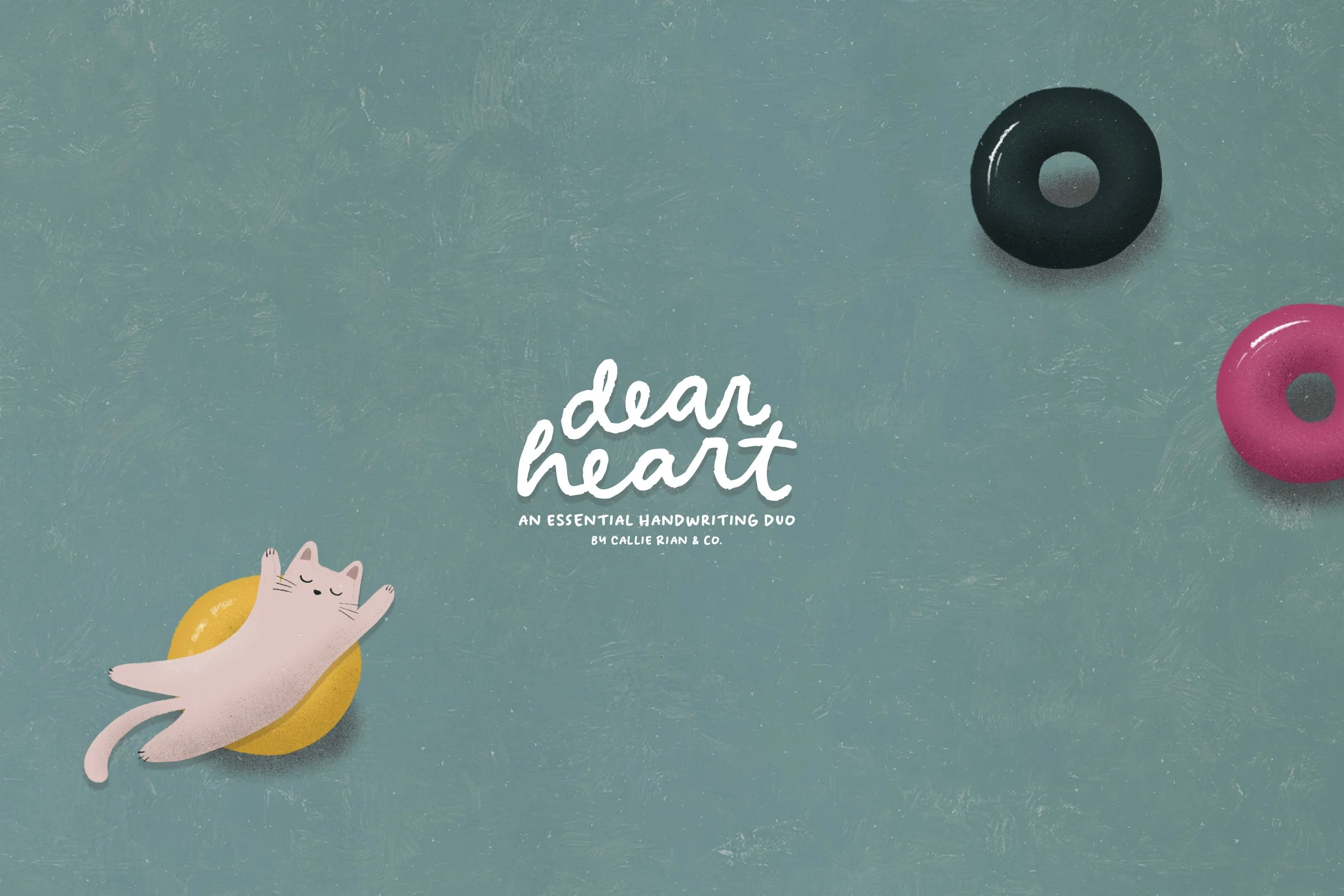 Dear Heart Handwritten Font Duo + Illustrations