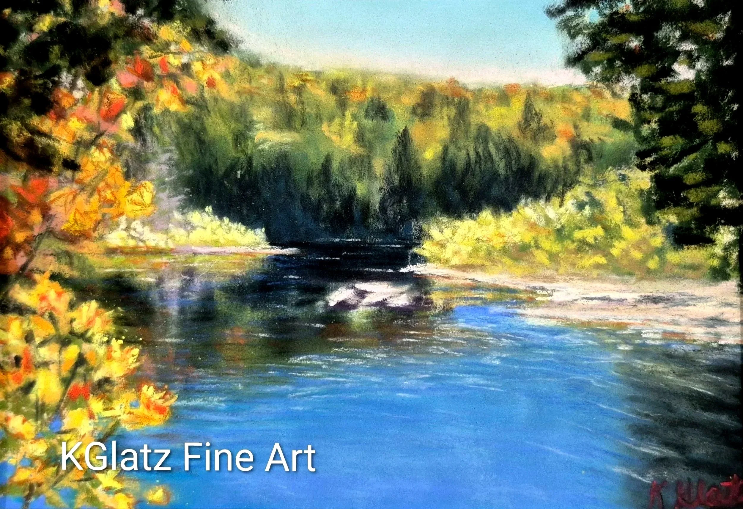 Autumn Serenity: Buttermilk Falls Pastel Painting