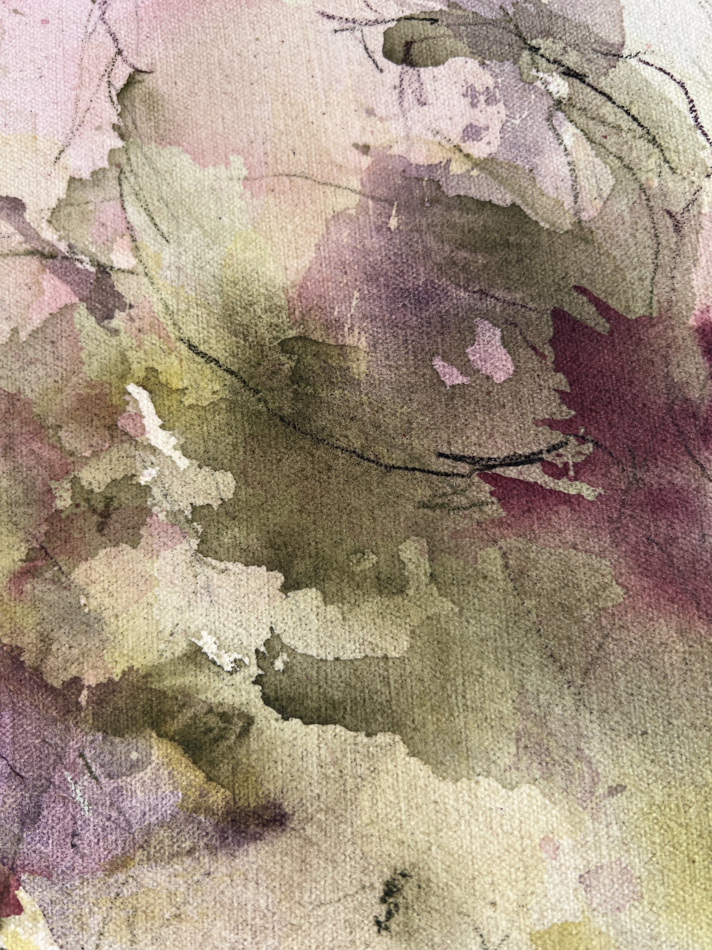 Canvas artwork with abstract florals