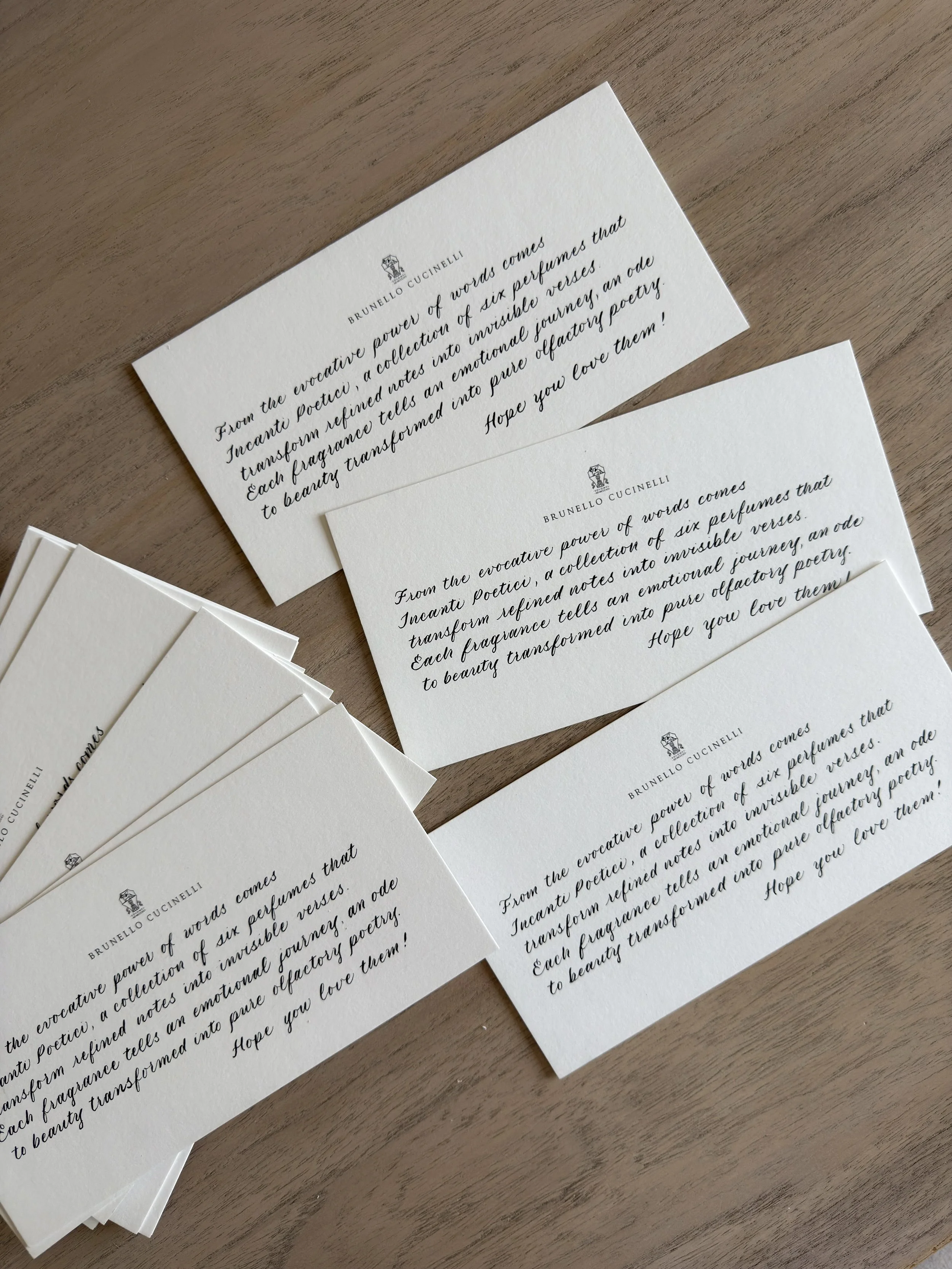 Calligraphy Services for Brunello Cucinelli