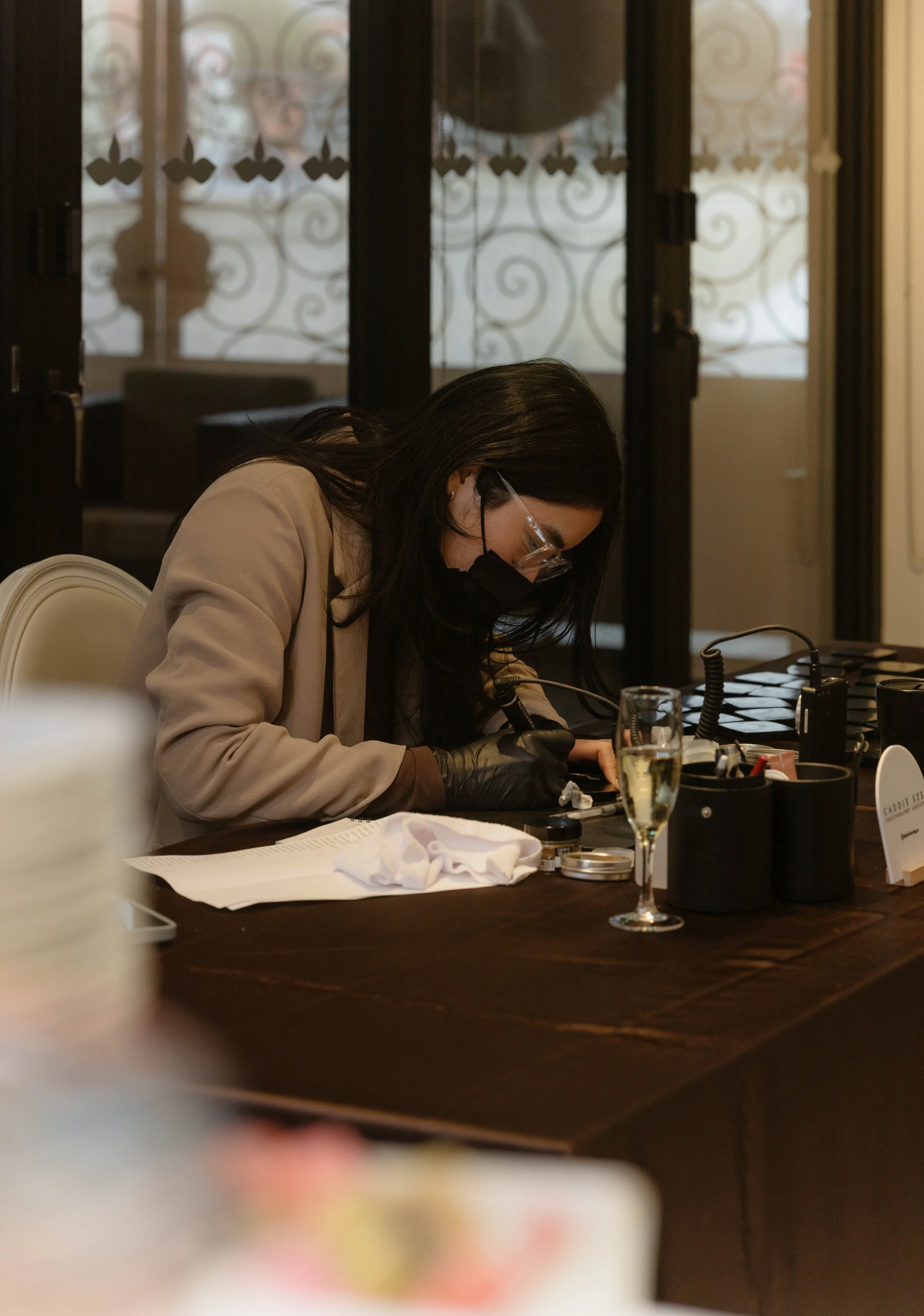 Toronto Calligrapher_Toronto Bottle Painter_Hand Engraving_ Toronto Calligraphy Artist, Personalization Ideas, Toronto Event Artist