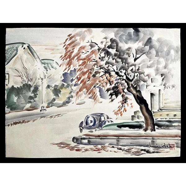 <b>AUTUMN IN BERKELEY</b> / <em>Chiura Obata<br>c. 1935<br><br><B>SOLD</B></em>