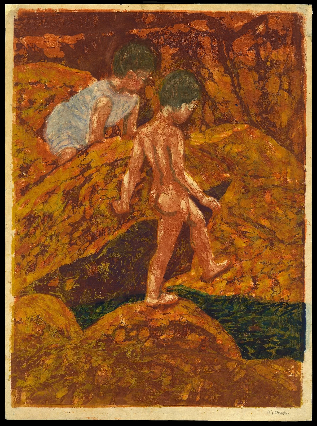 sosaku-hanga-koshiro-onchi-among-the-rocks.jpg