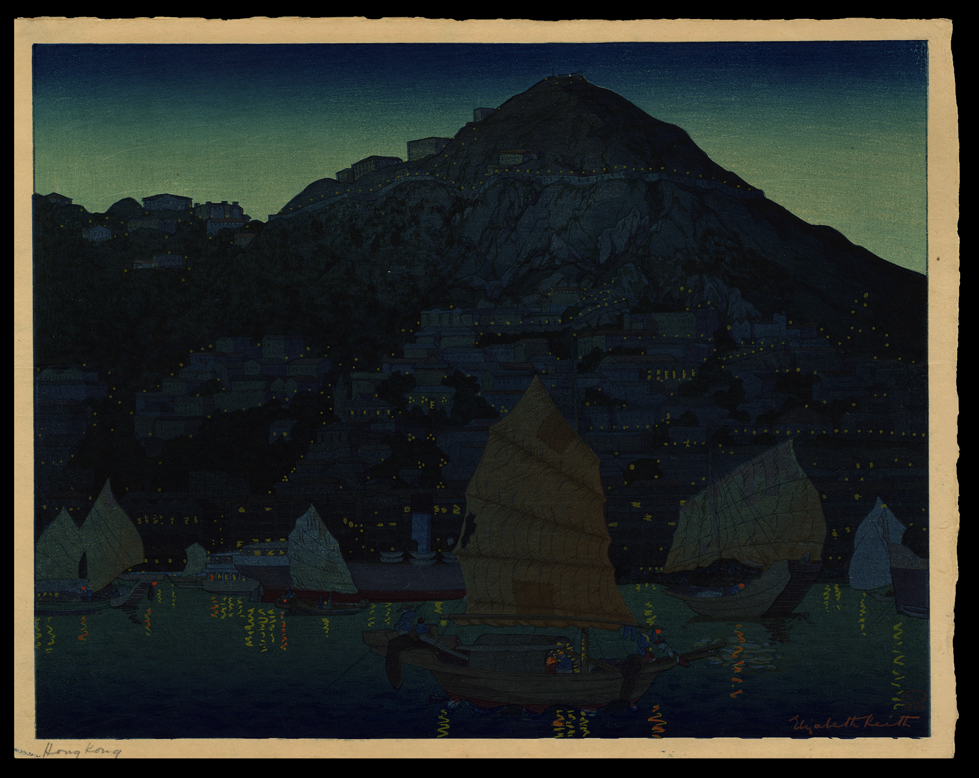 Hong Kong Harbor, Night | Elizabeth Keith | Western | Japanese