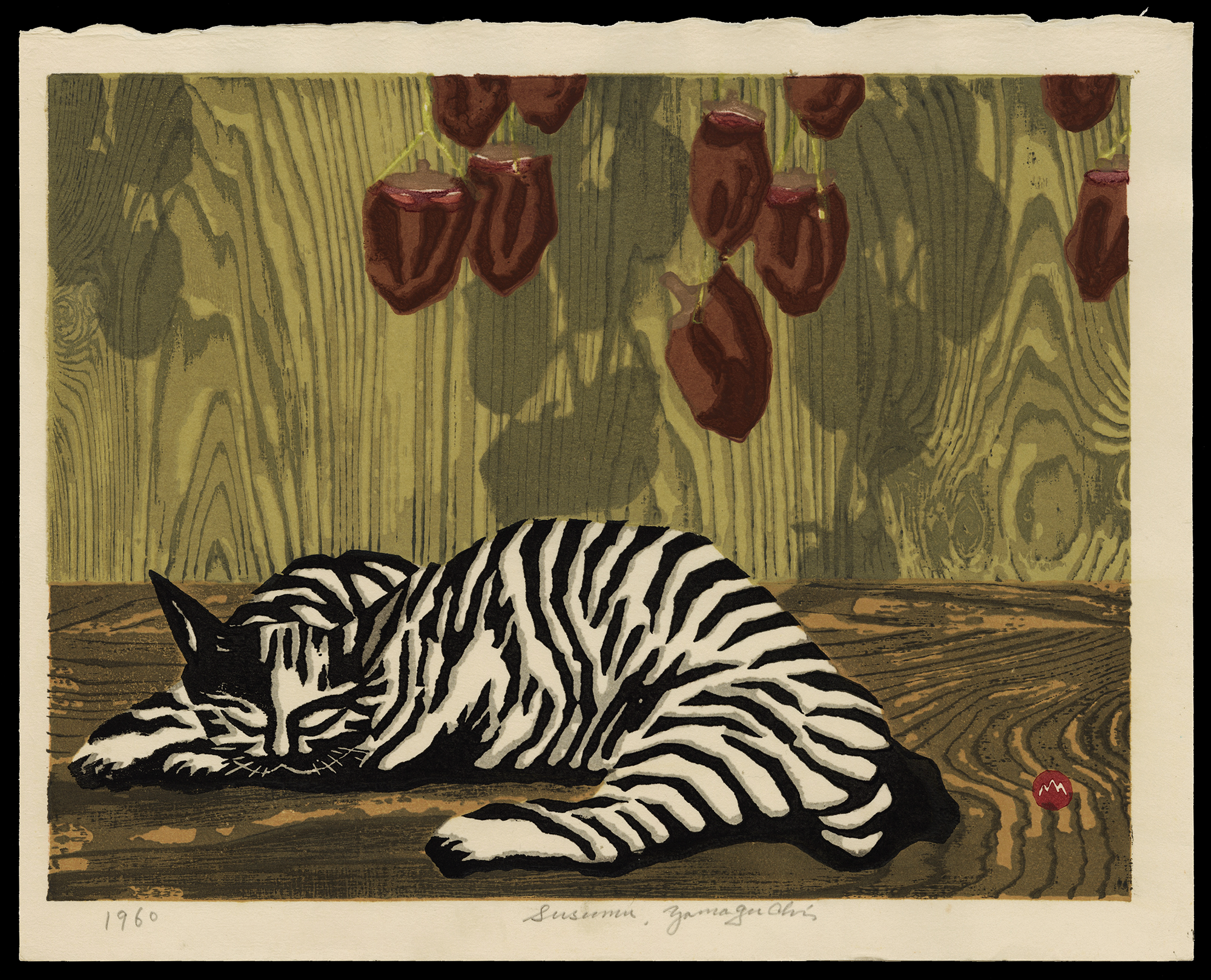 Sosaku_Hanga_Susumu_Yamaguchi_Cat_and_Dried_Persimmons.png