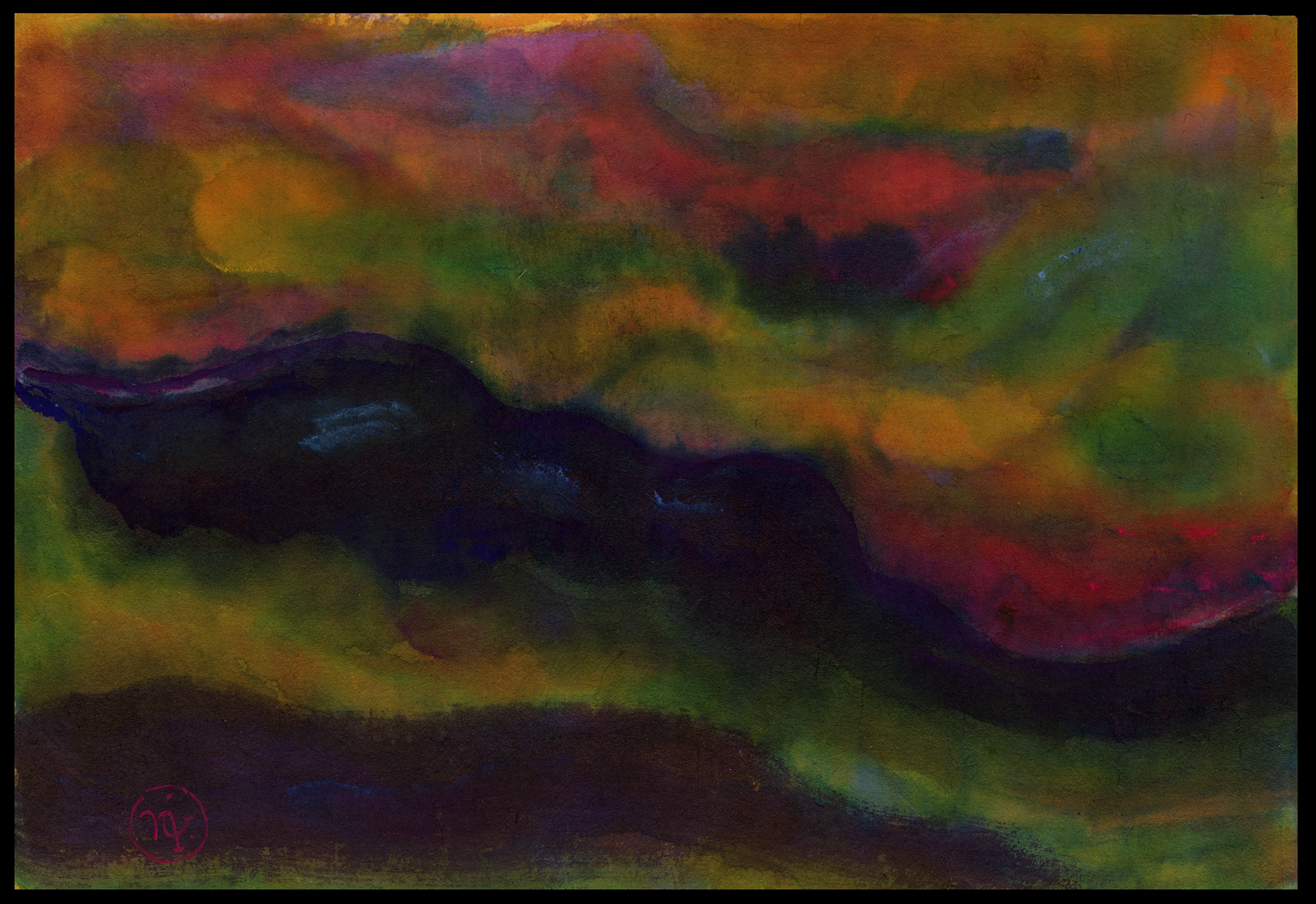 Sosaku-Hanga-hideo-Hagiwara-Mountains-and-Clouds-watercolor.png