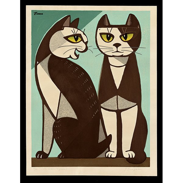 <b>AUN&#39;S CATS (GREEN)</b> / <em>Tomoo Inagaki<br>1973<br><br><b>SOLD</b></em>