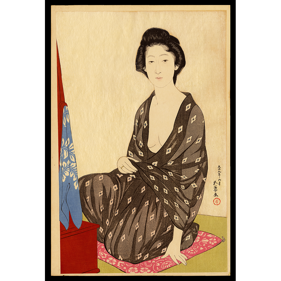 <b>WOMAN IN SUMMER GARMENT</b><br><em>Hashiguchi Goyo<br>1920<br><br>$25,000</em>